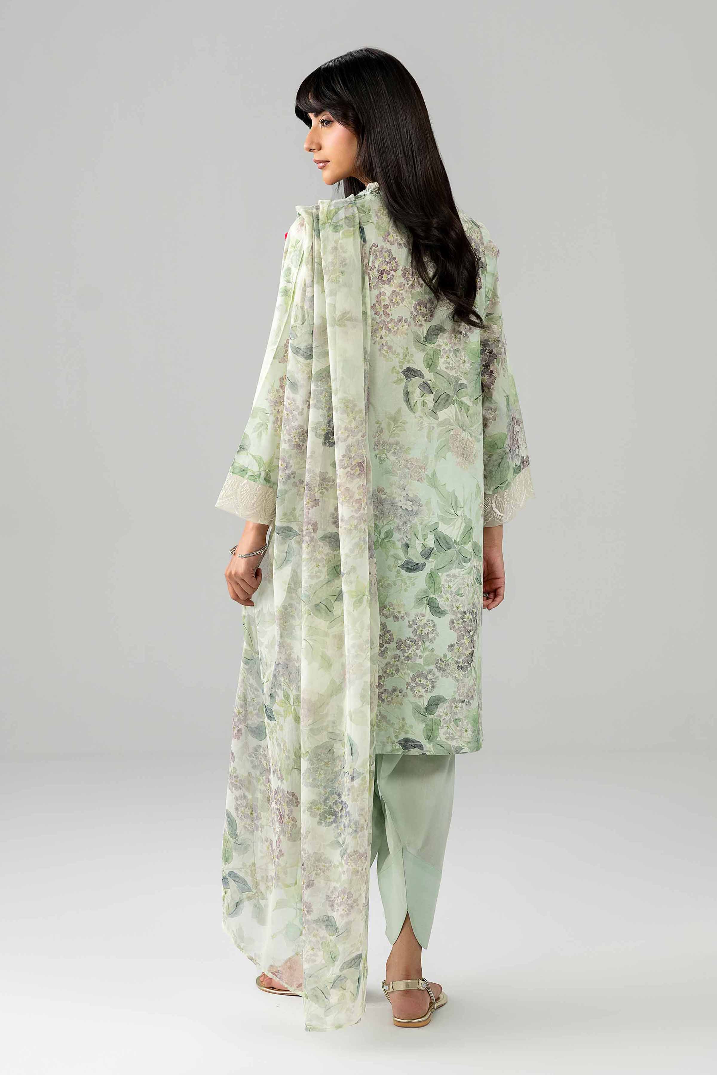 Nishat UK - Green Embroidered Lawn 3-piece ready to wear Suit