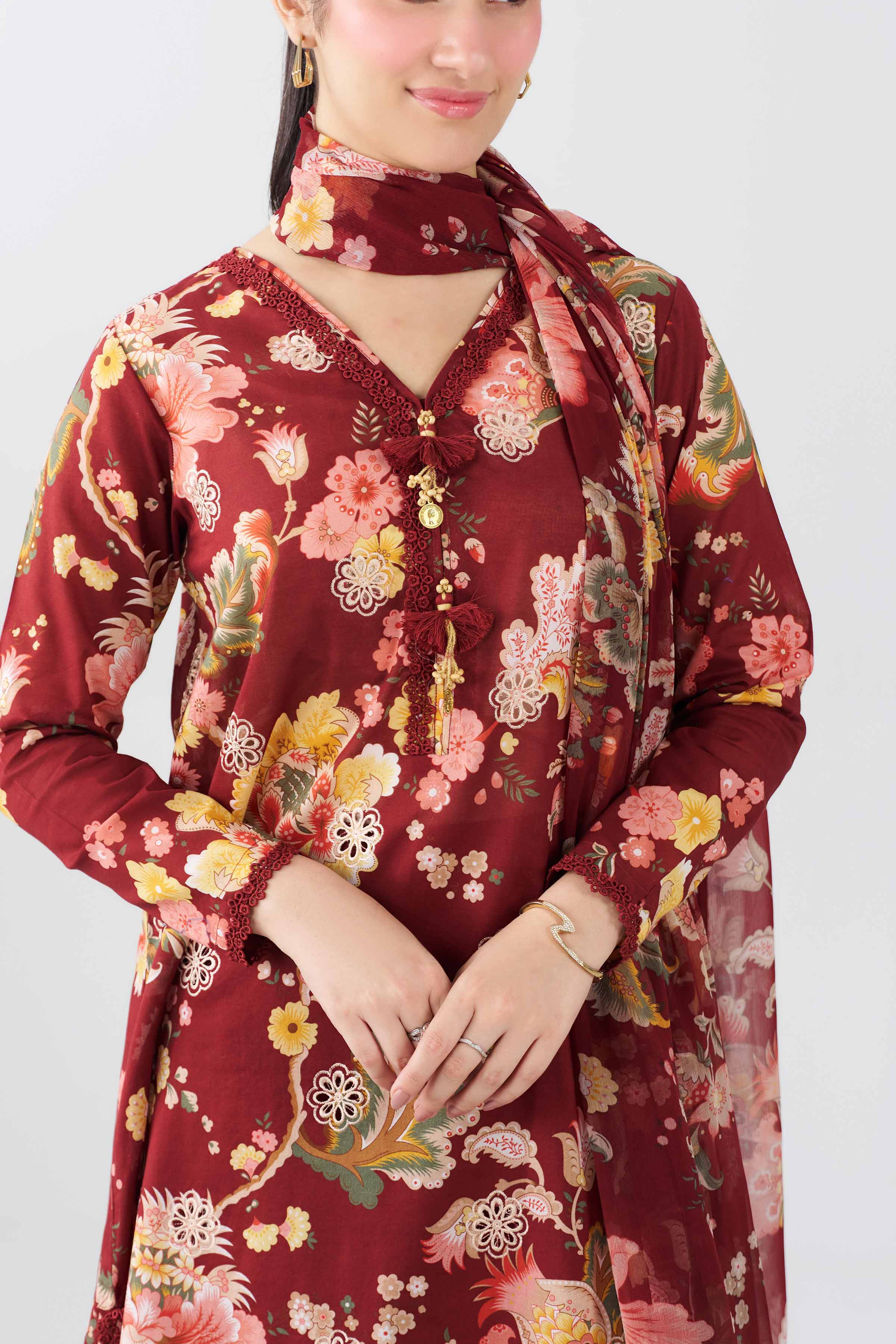 Nishat UK - Multi Embroidered Lawn 3 Pieces ready to wear Suit