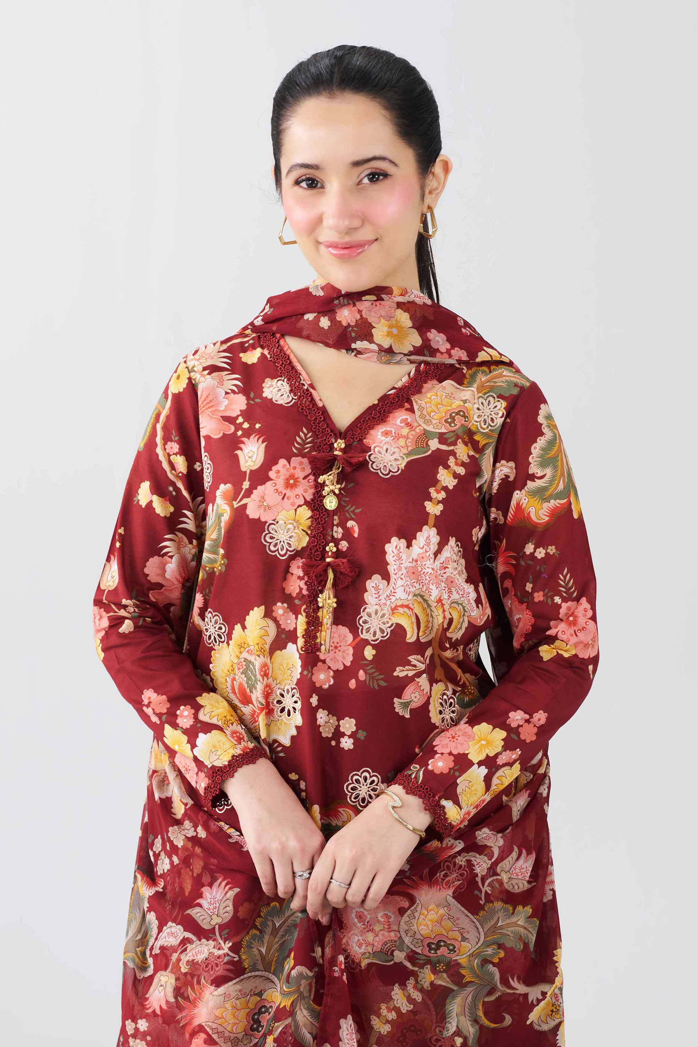 Nishat UK - Multi Embroidered Lawn 3 Pieces ready to wear Suit