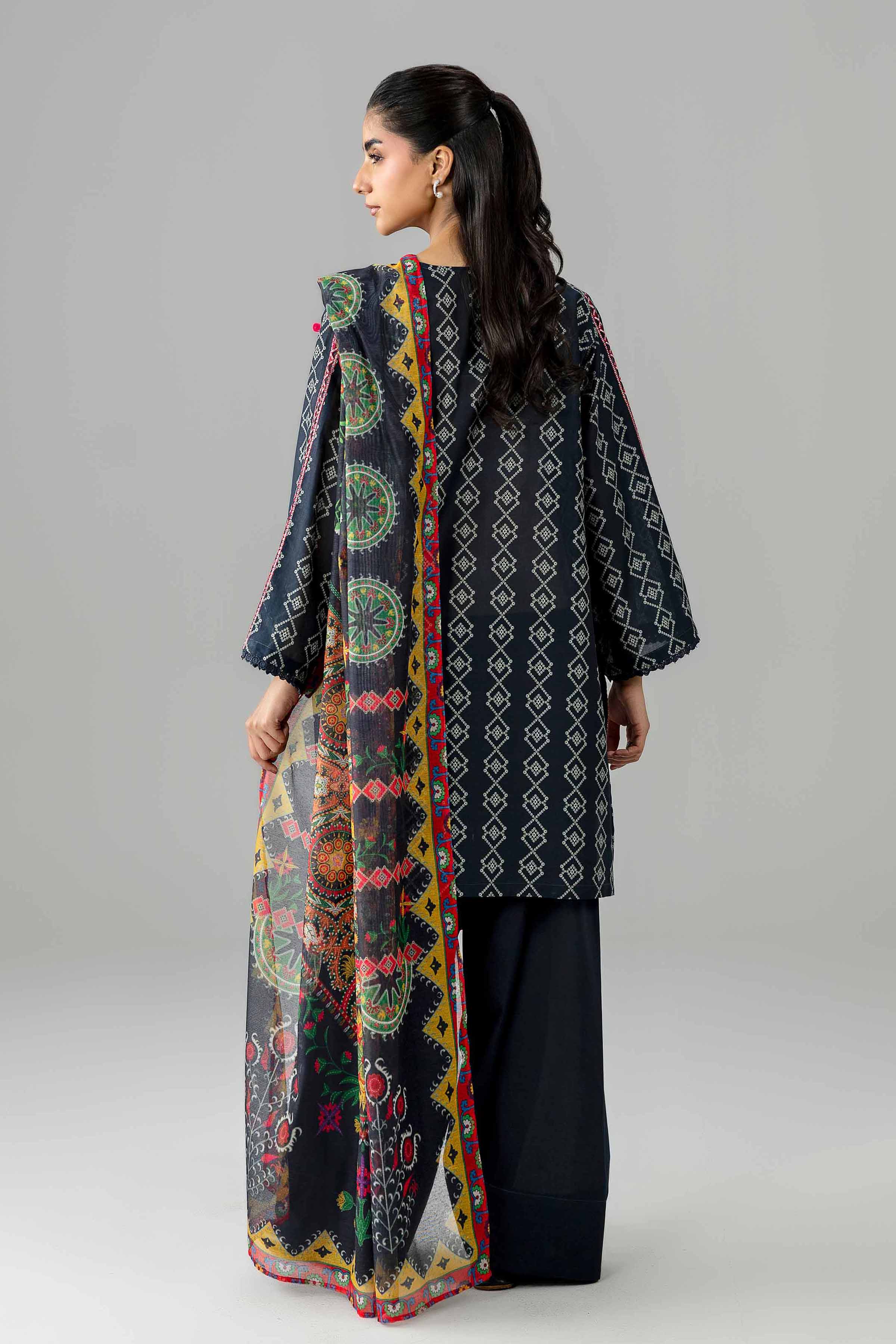 Nishat UK - Blue Embroidered Lawn 3 Piece ready to wear Suit