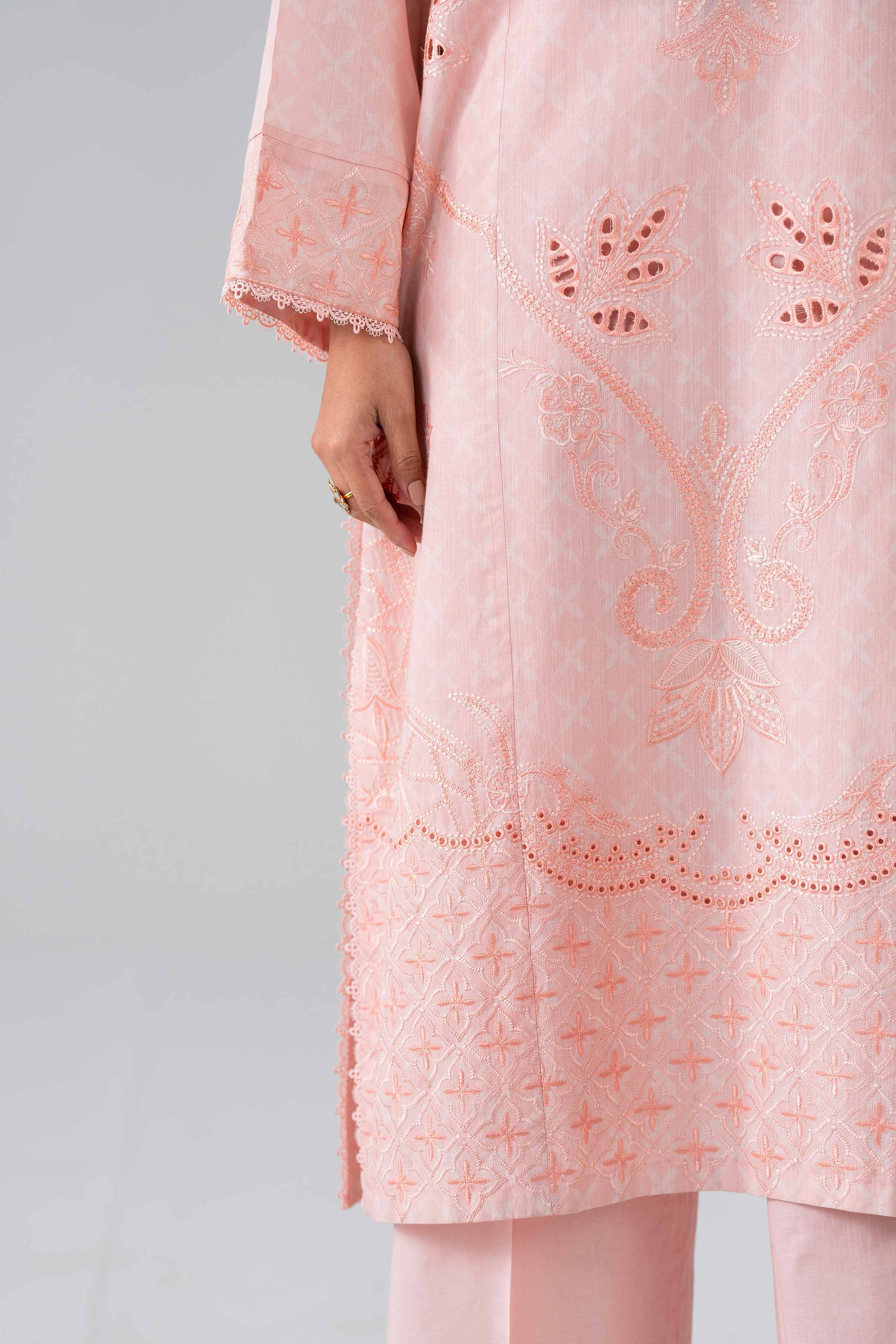 Nishat UK - Pink Embroidered Jacquard 3 Pieces ready to wear Suit