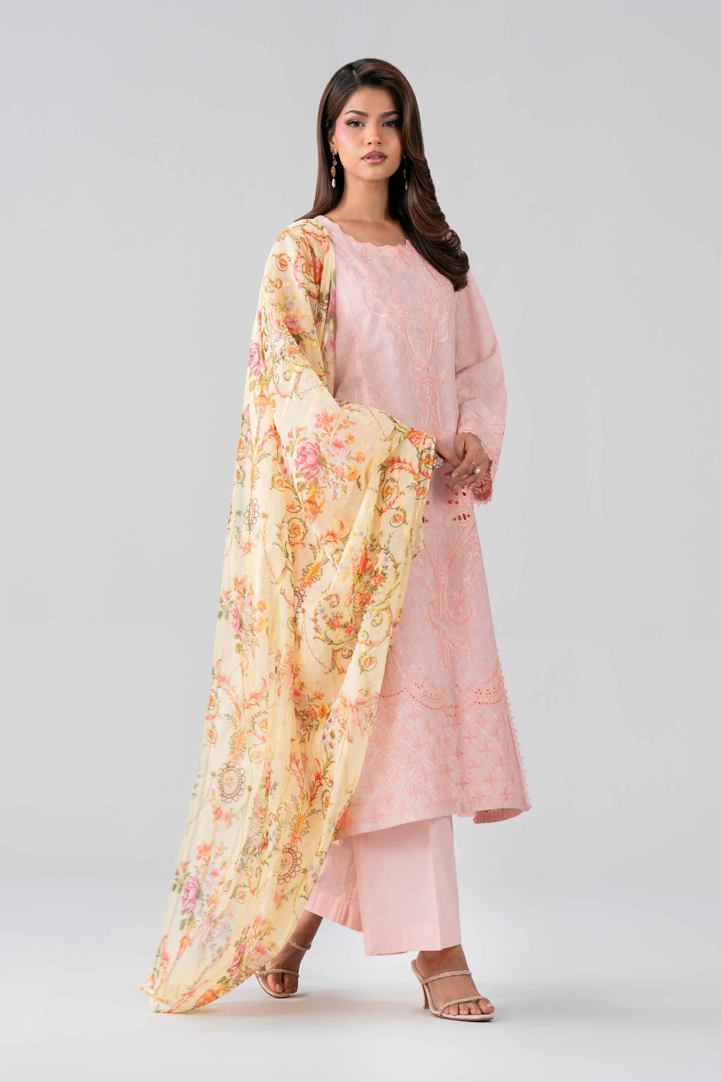 Nishat UK - Pink Embroidered Jacquard 3 Pieces ready to wear Suit
