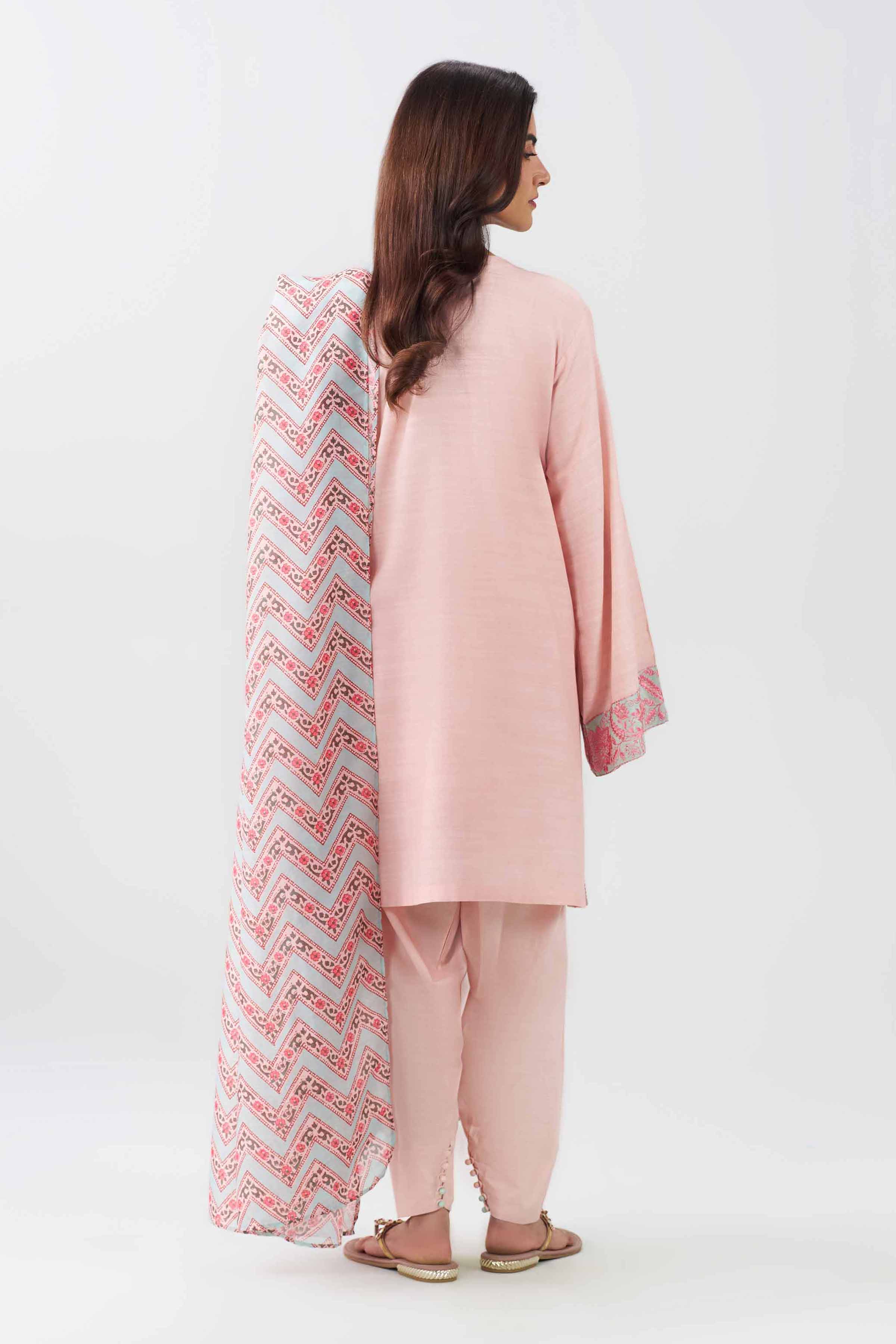Nishat UK - Pink Embroidered Jacquard 3 Pieces ready to wear Suit