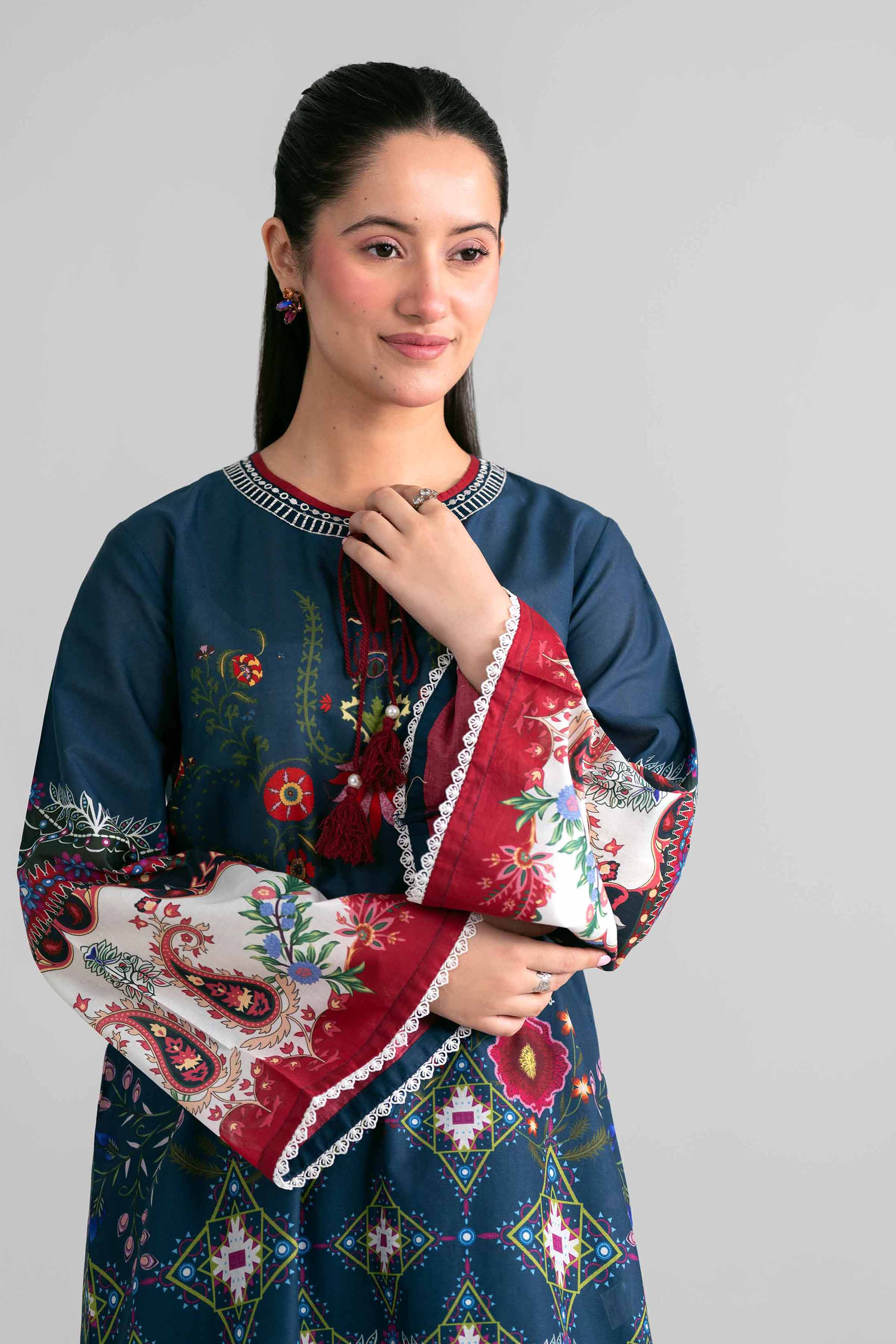 Nishat UK - Blue Embroidered Lawn 2 Piece ready to wear Dress