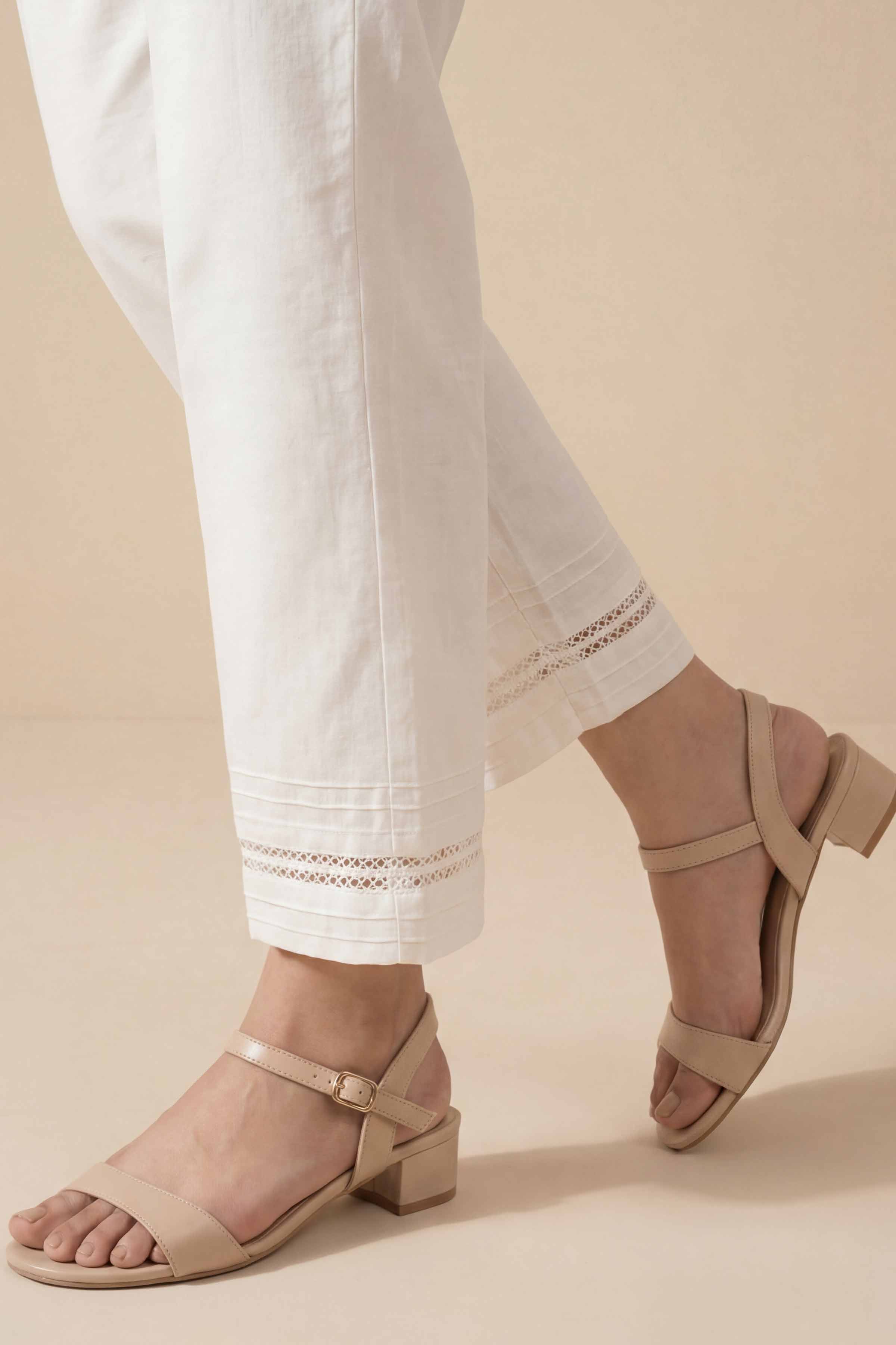 NishatUK - White Solids Cambric 1-piece ready to wear Trouser