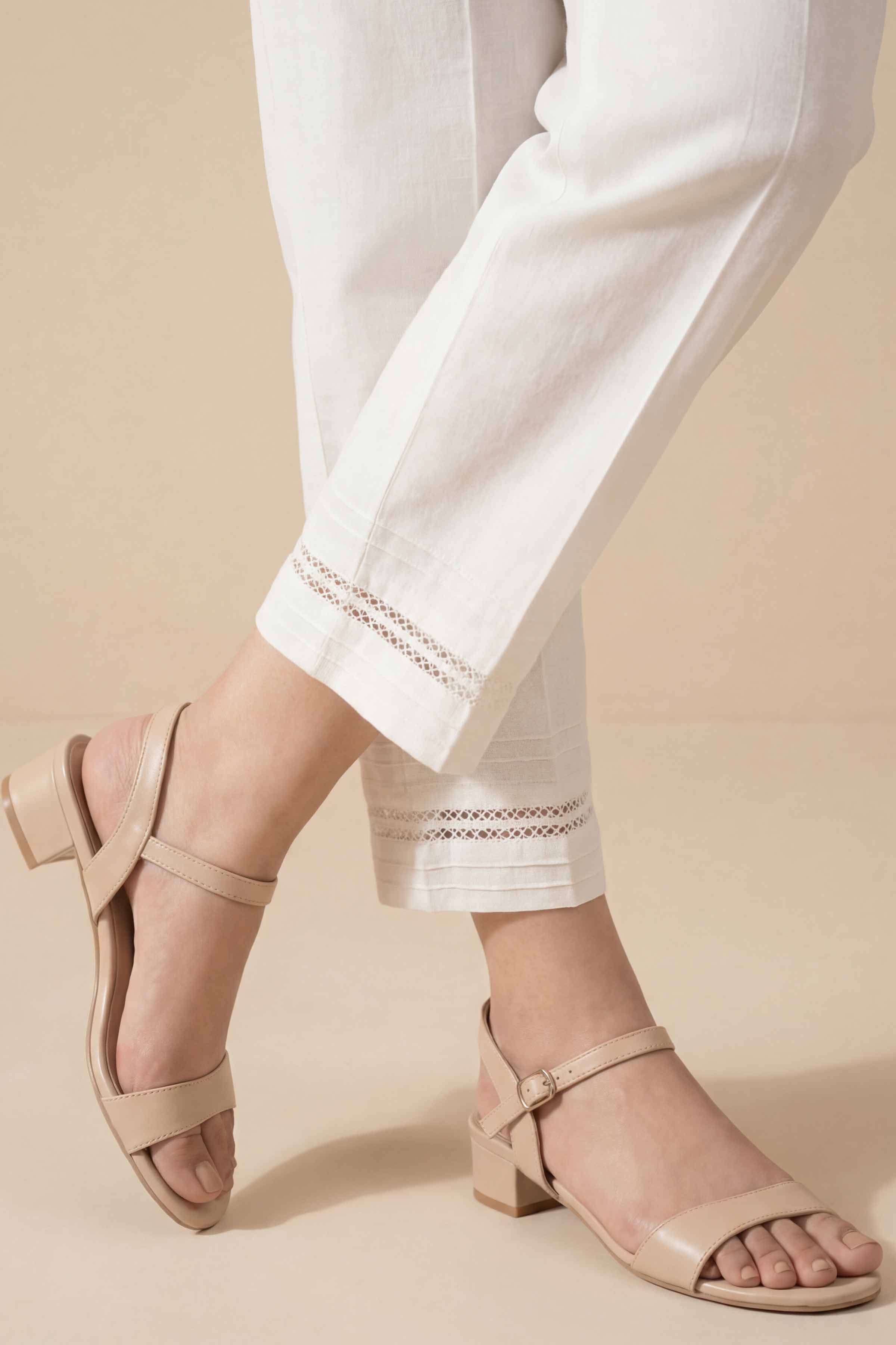 NishatUK - White Solids Cambric 1-piece ready to wear Trouser