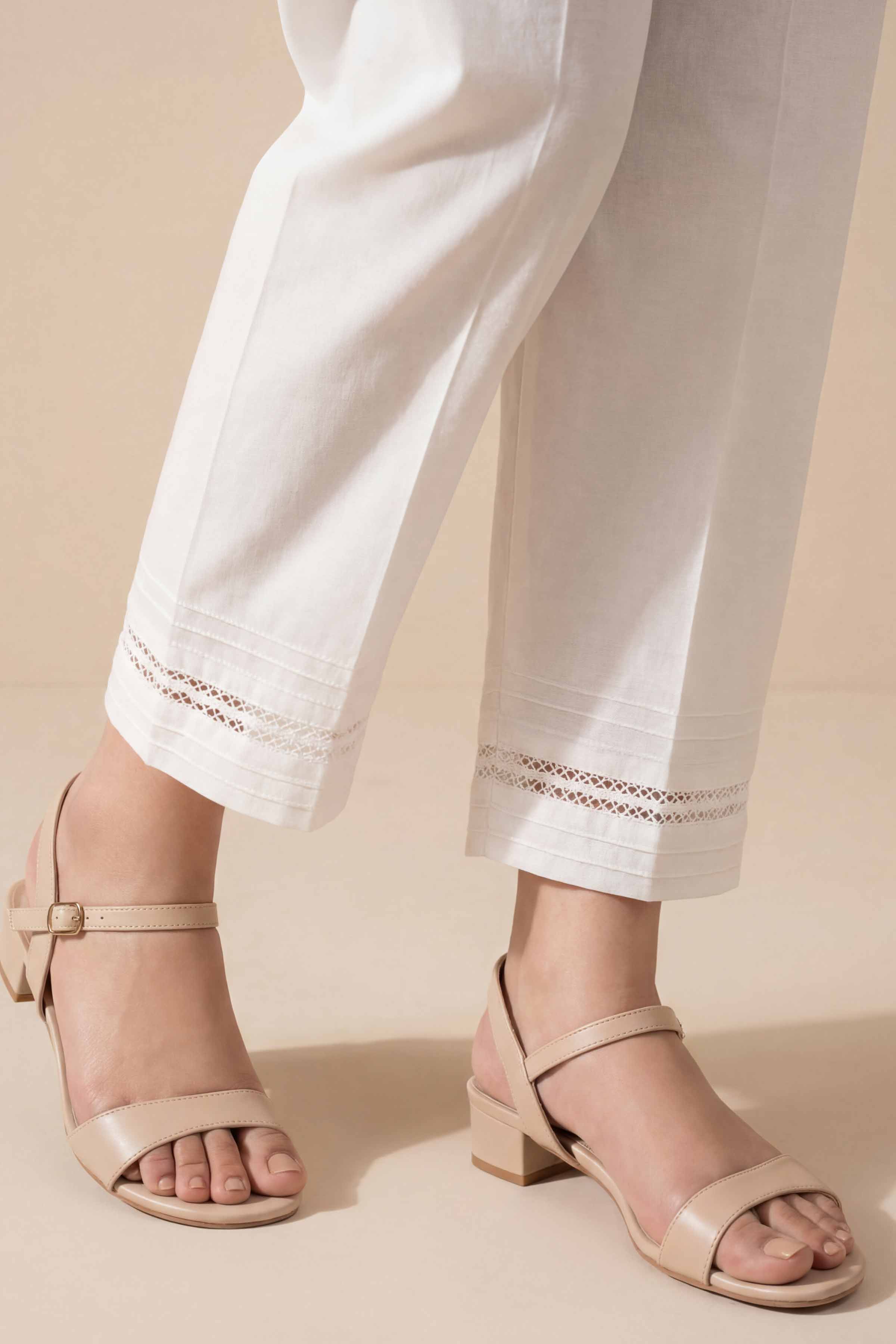 NishatUK - White Solids Cambric 1-piece ready to wear Trouser