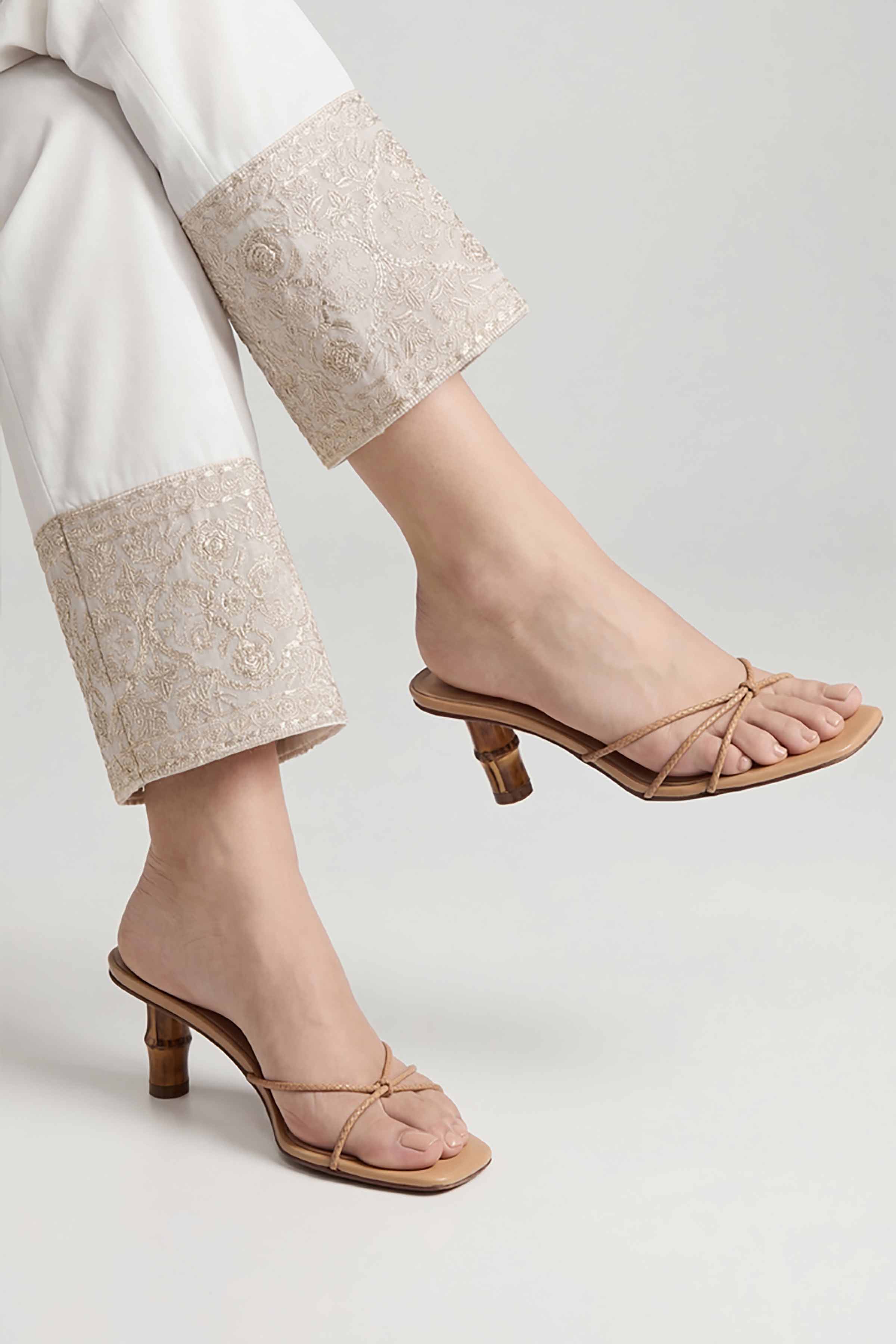 NishatUK - White Embroidered Cambric 1-piece ready to wear trouser