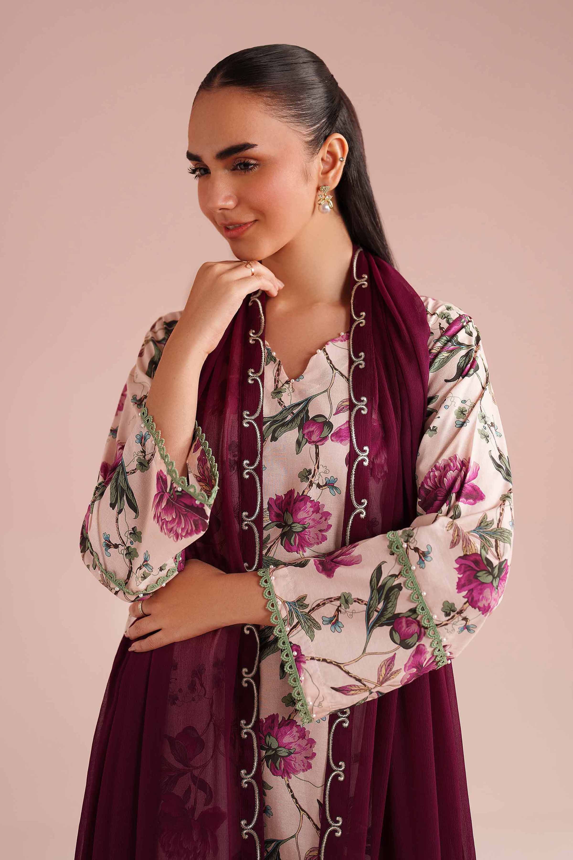 NishatUK - Multi Embroidered Lawn 3-piece ready to wear Suit