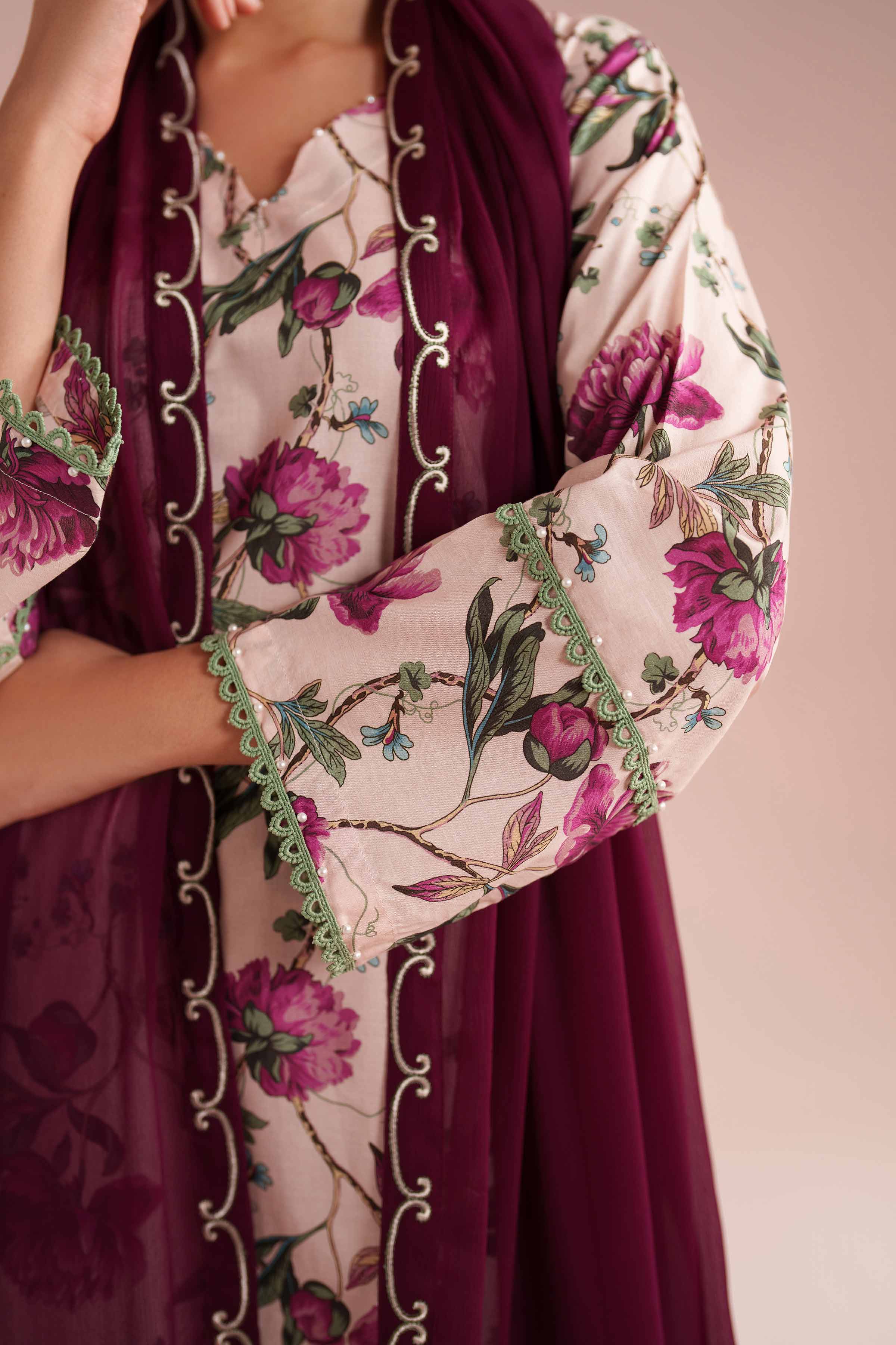 NishatUK - Multi Embroidered Lawn 3-piece ready to wear Suit