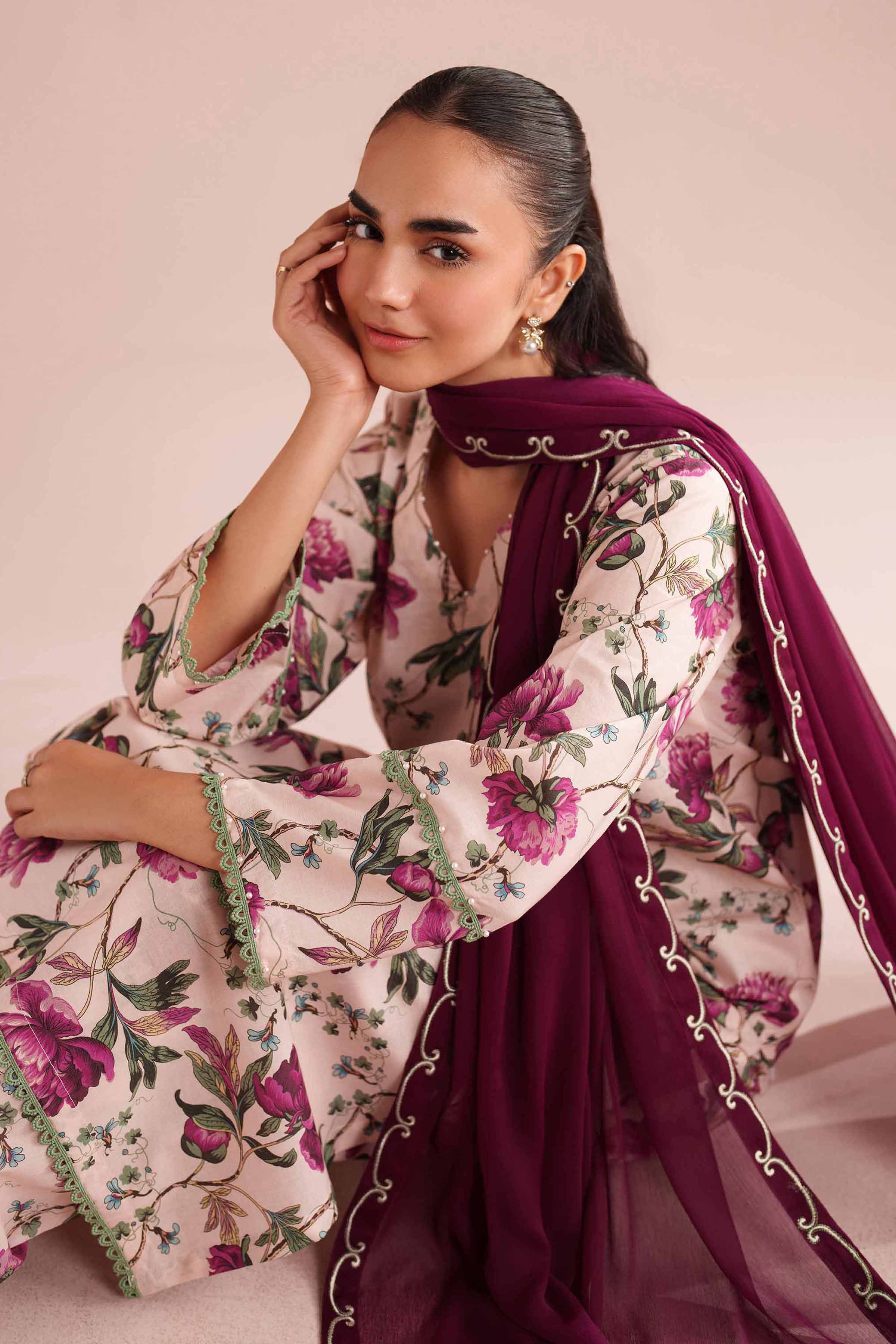 NishatUK - Multi Embroidered Lawn 3-piece ready to wear Suit