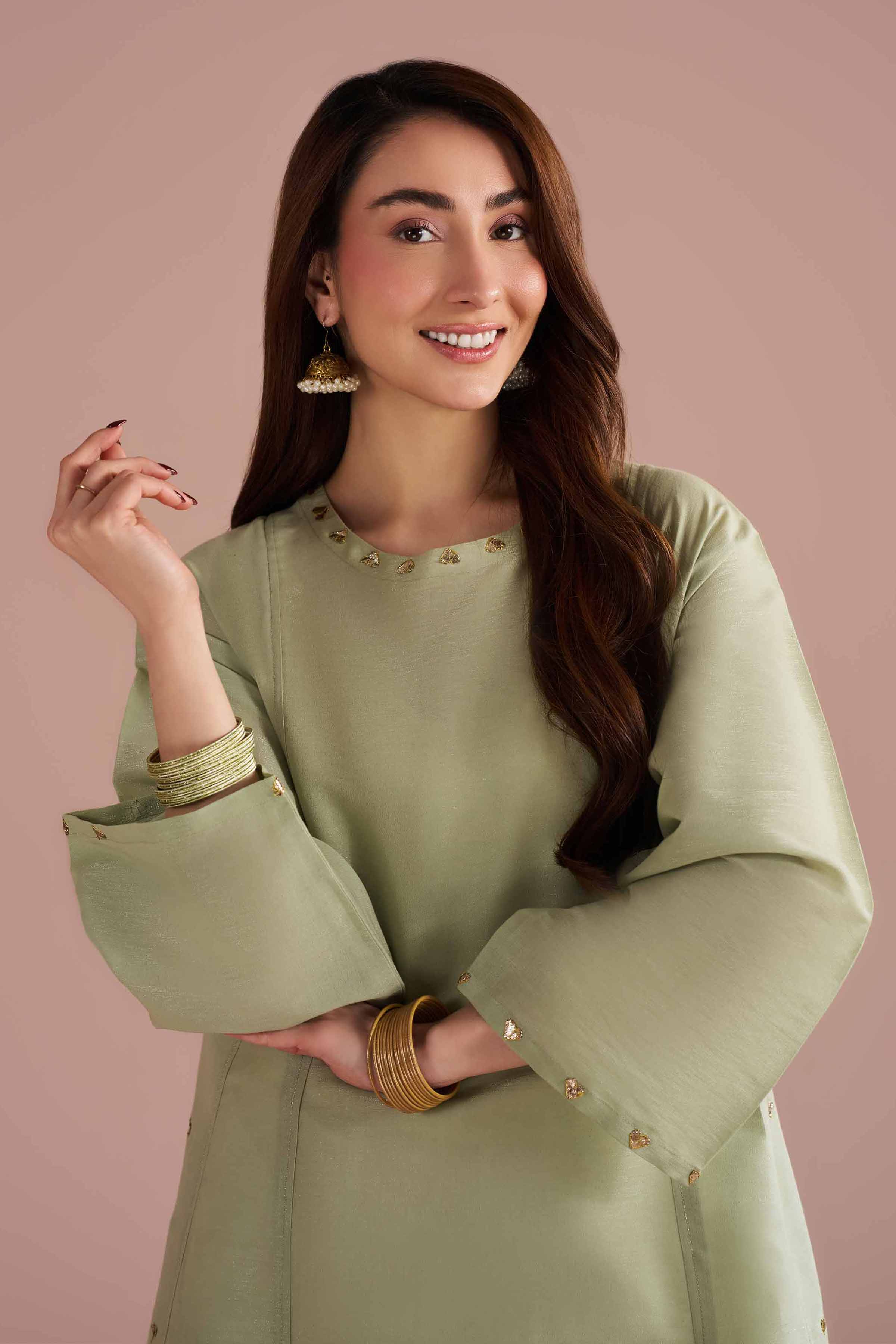 NishatUK - Green Solids Sunrise 1-piece ready to wear Shirt