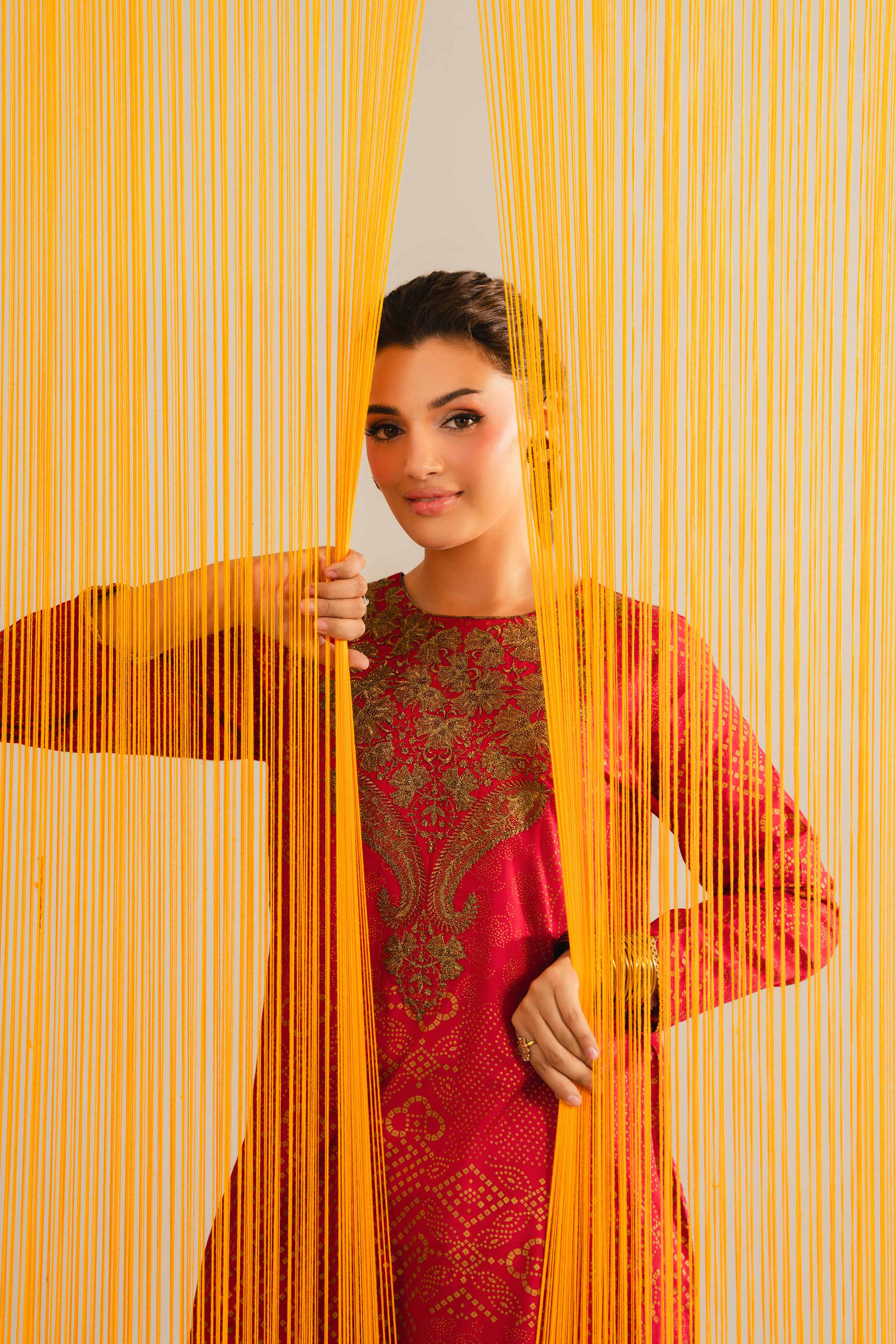 NishatUK - Red Embroidered Lawn 1-piece ready to wear Shirt