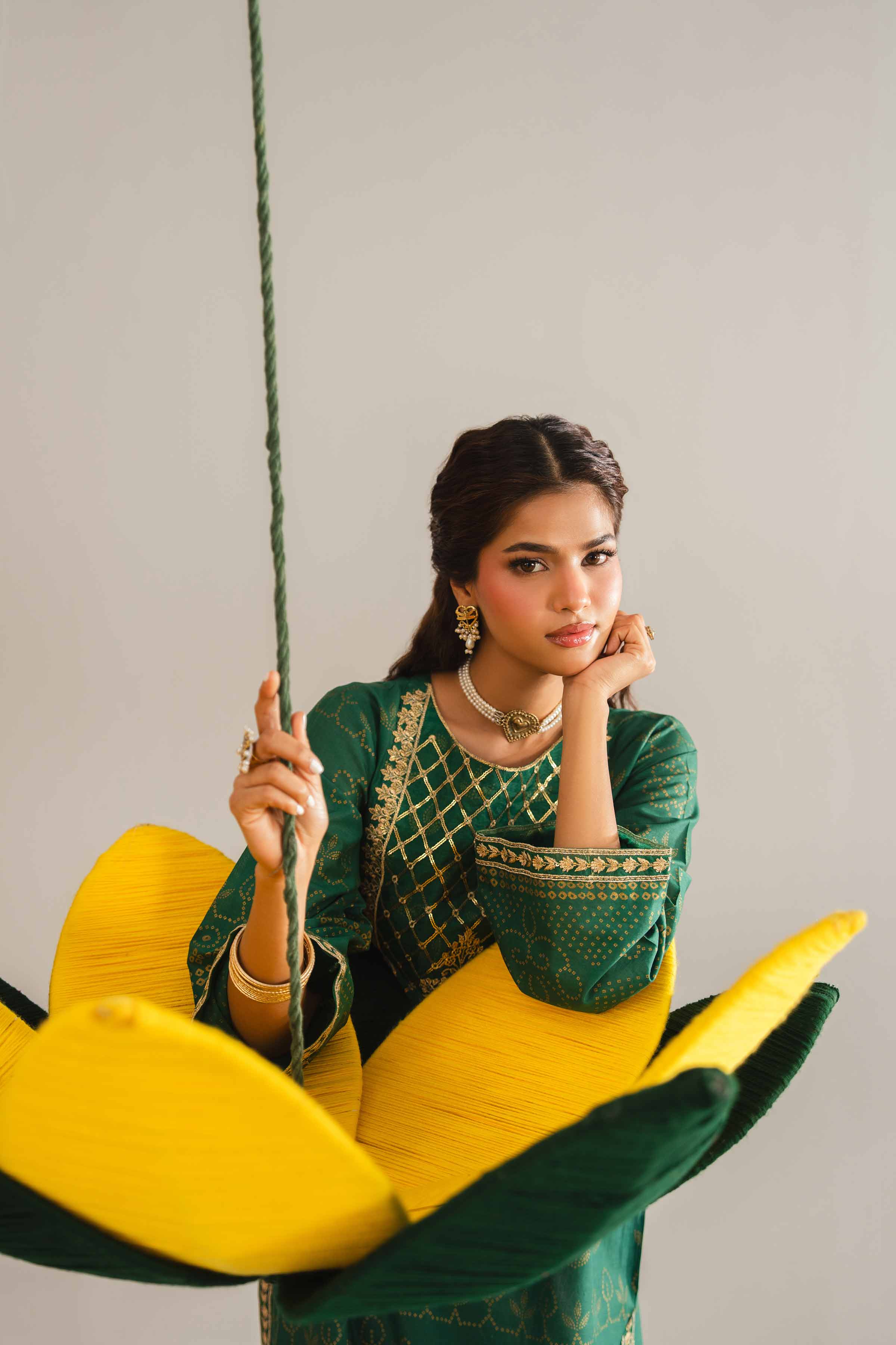 NishatUK - Green Embroidered Lawn 1-piece ready to wear Shirt