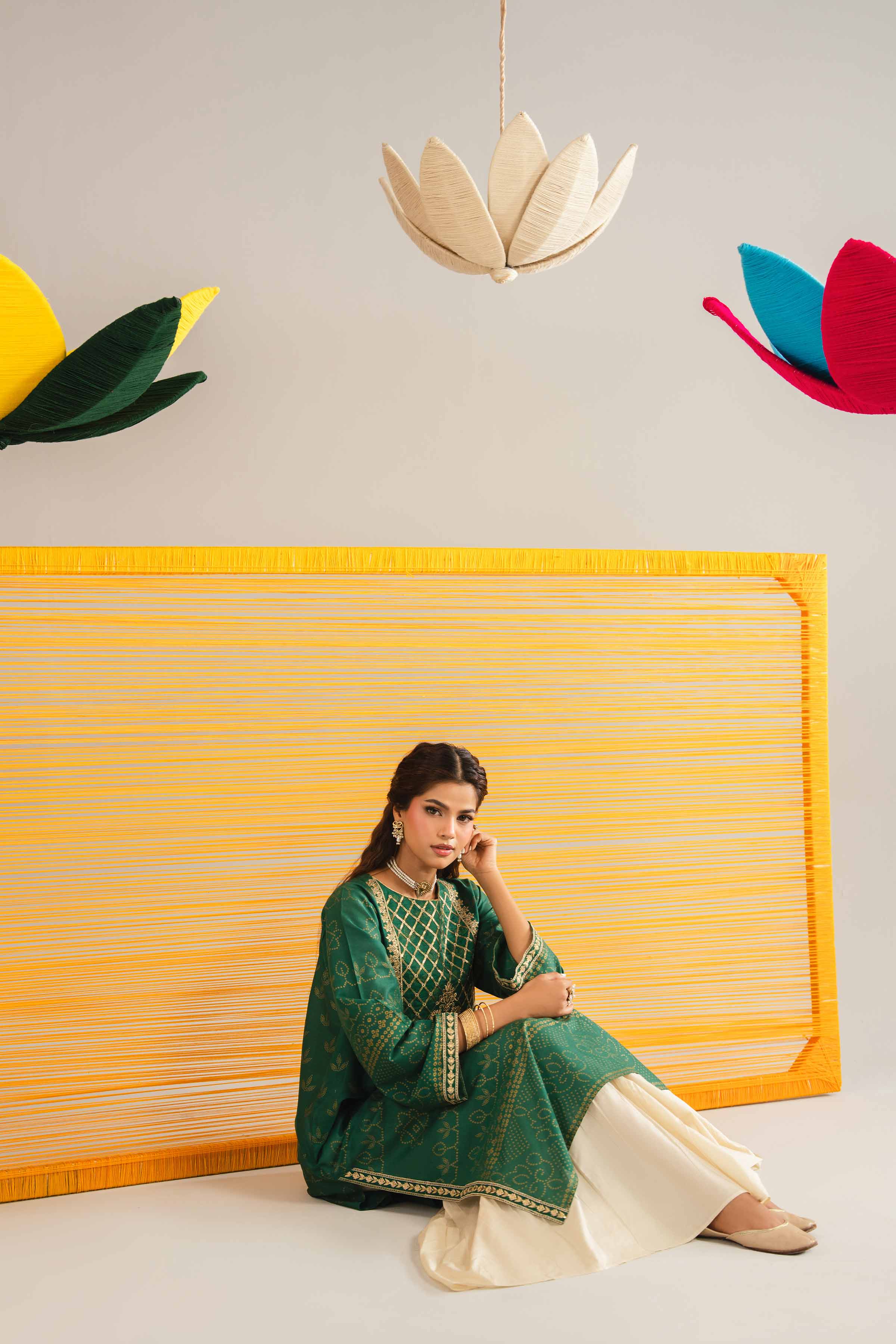 NishatUK - Green Embroidered Lawn 1-piece ready to wear Shirt