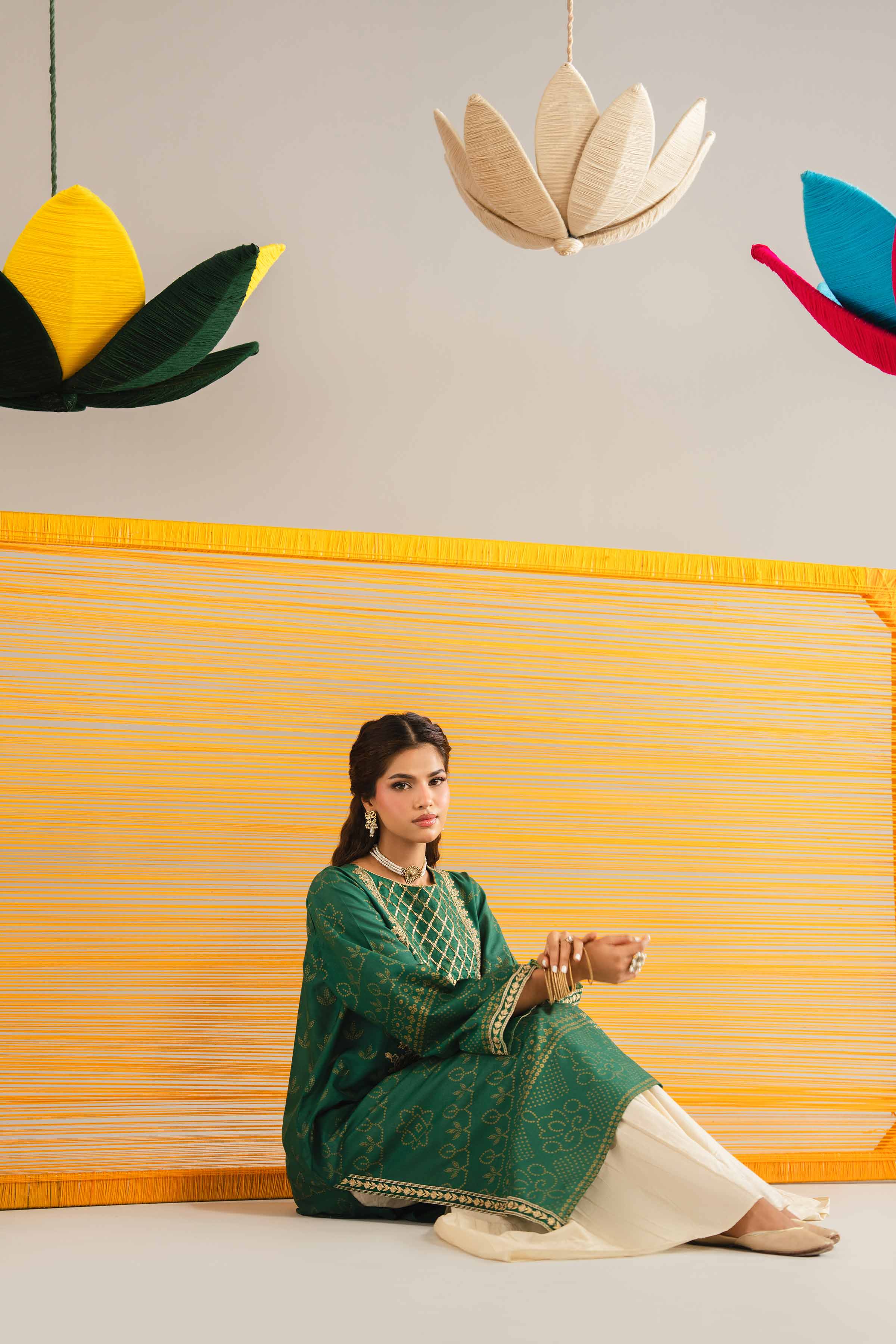 NishatUK - Green Embroidered Lawn 1-piece ready to wear Shirt