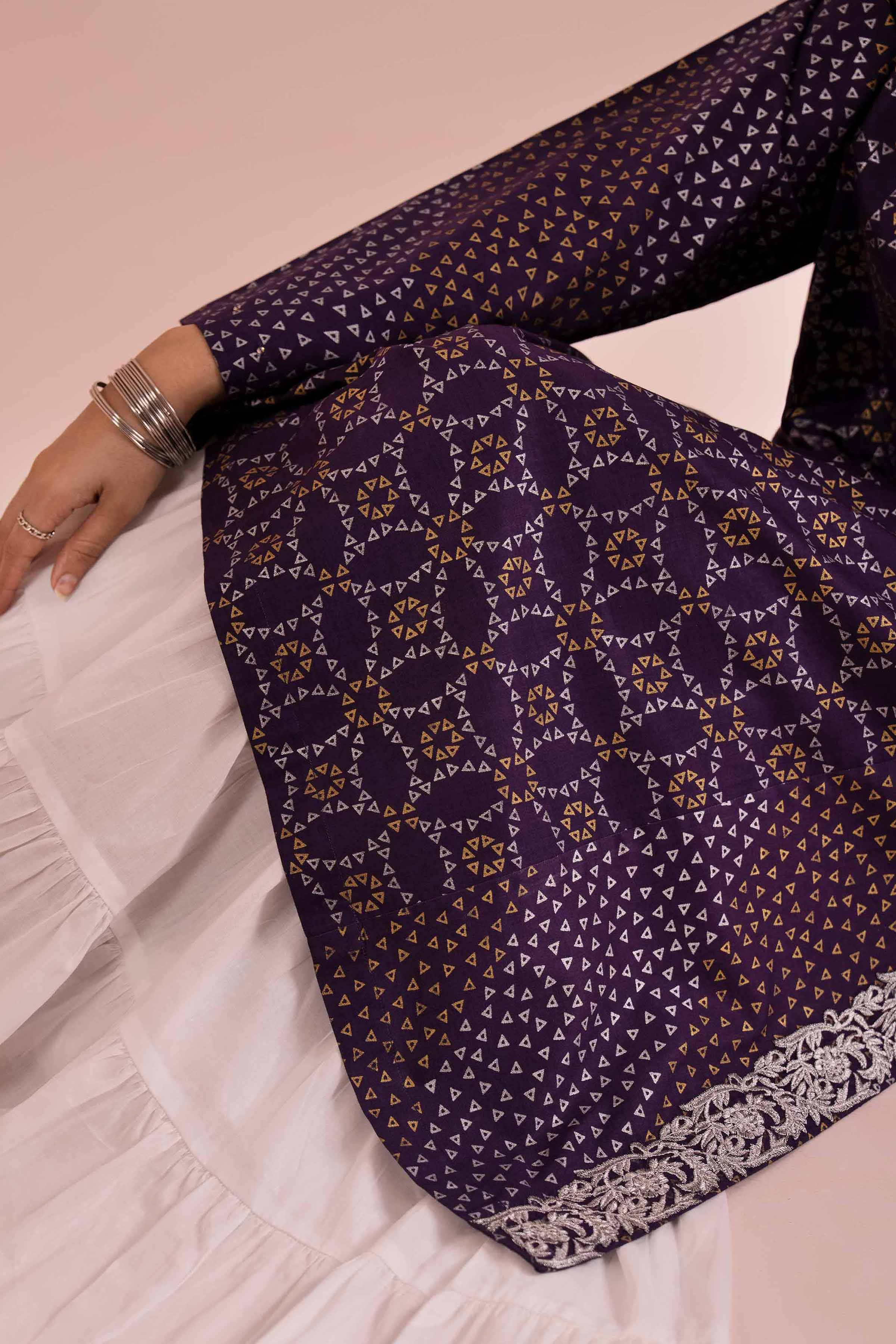 NishatUK - Purple Embroidered Lawn 1-piece ready to wear Shirt
