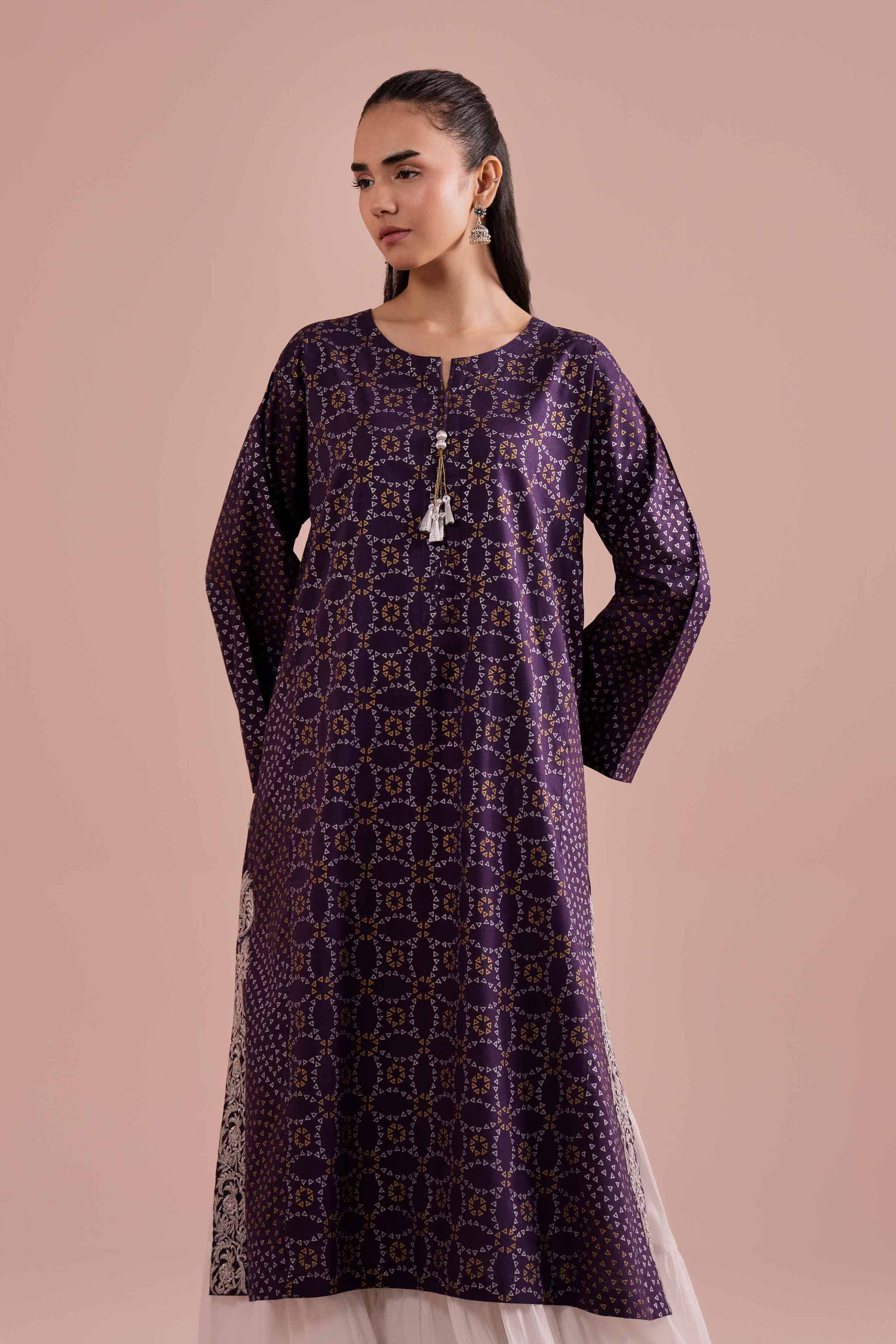 NishatUK - Purple Embroidered Lawn 1-piece ready to wear Shirt