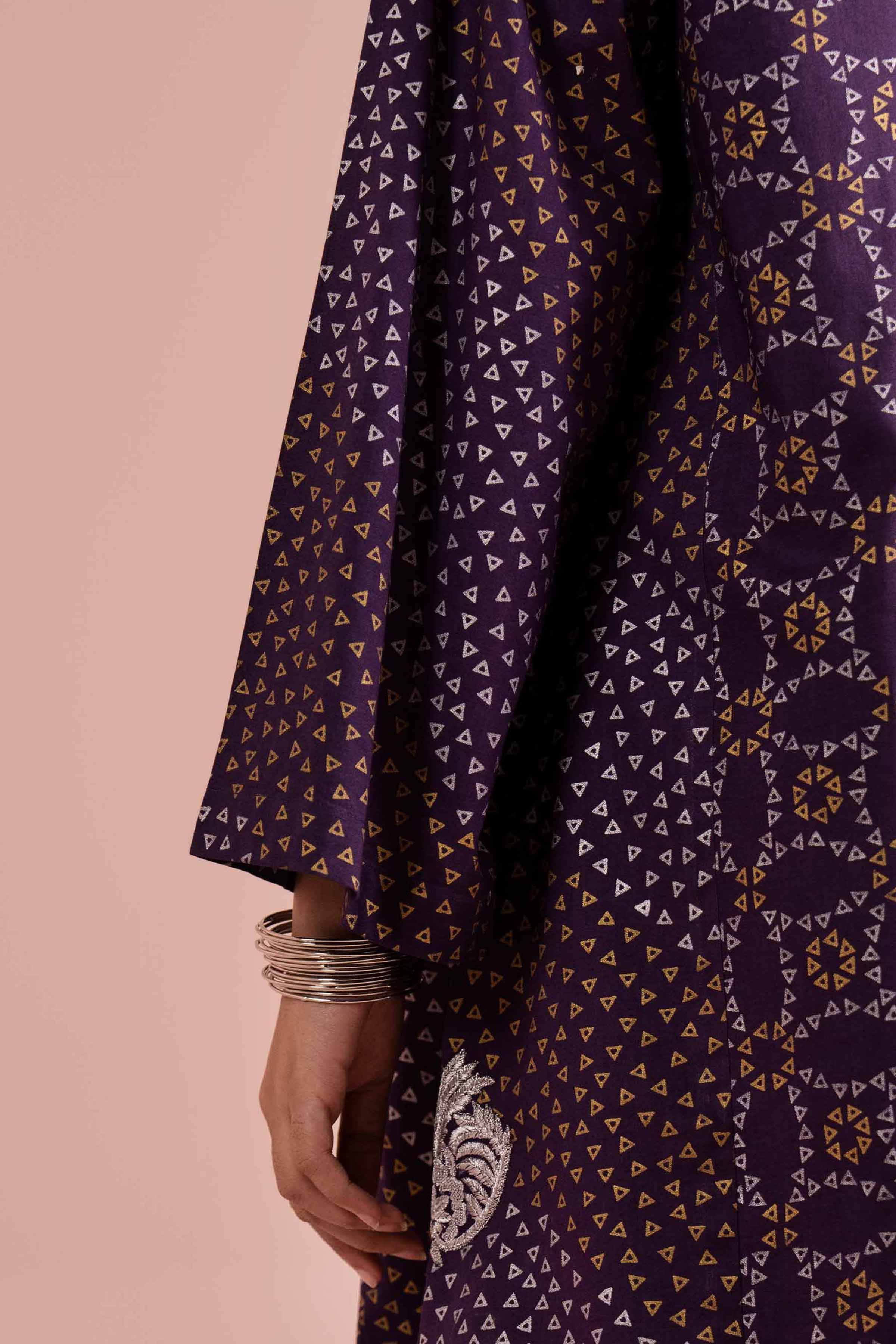 NishatUK - Purple Embroidered Lawn 1-piece ready to wear Shirt