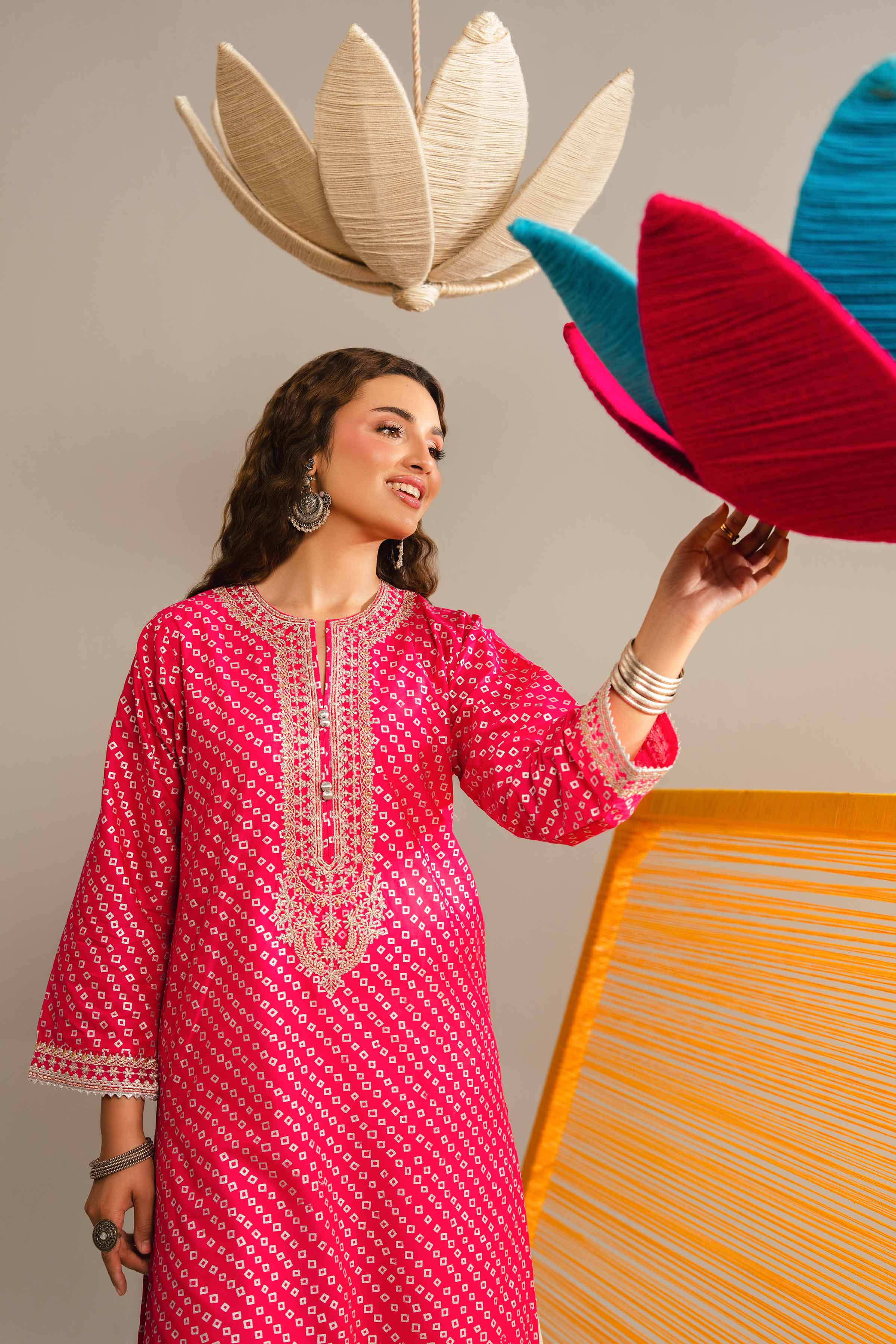 NishatUK - Pink Embroidered Lawn 1-piece ready to wear Shirt