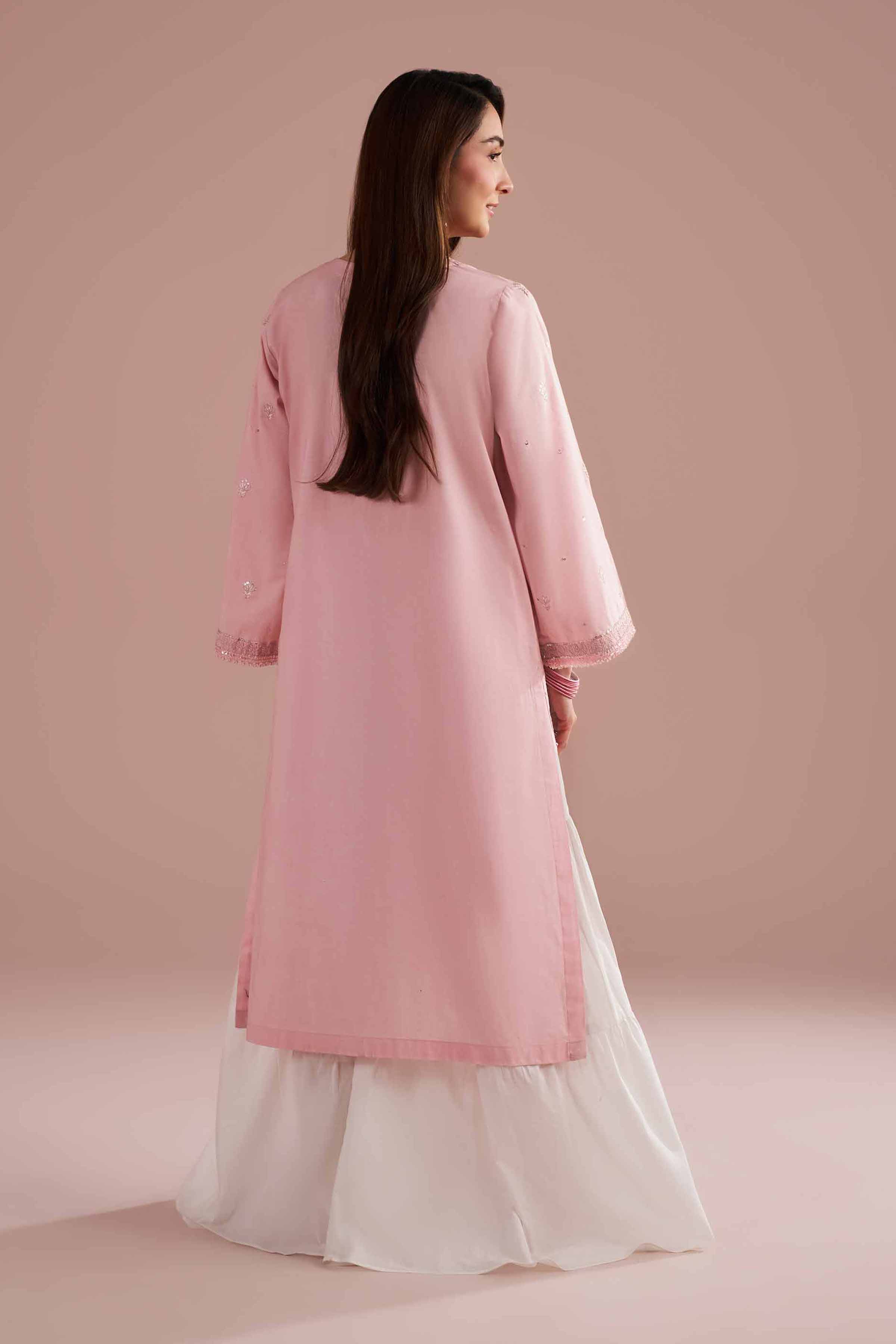 NishatUK - Pink Embroidered Cambric 1-piece ready to wear Shirt