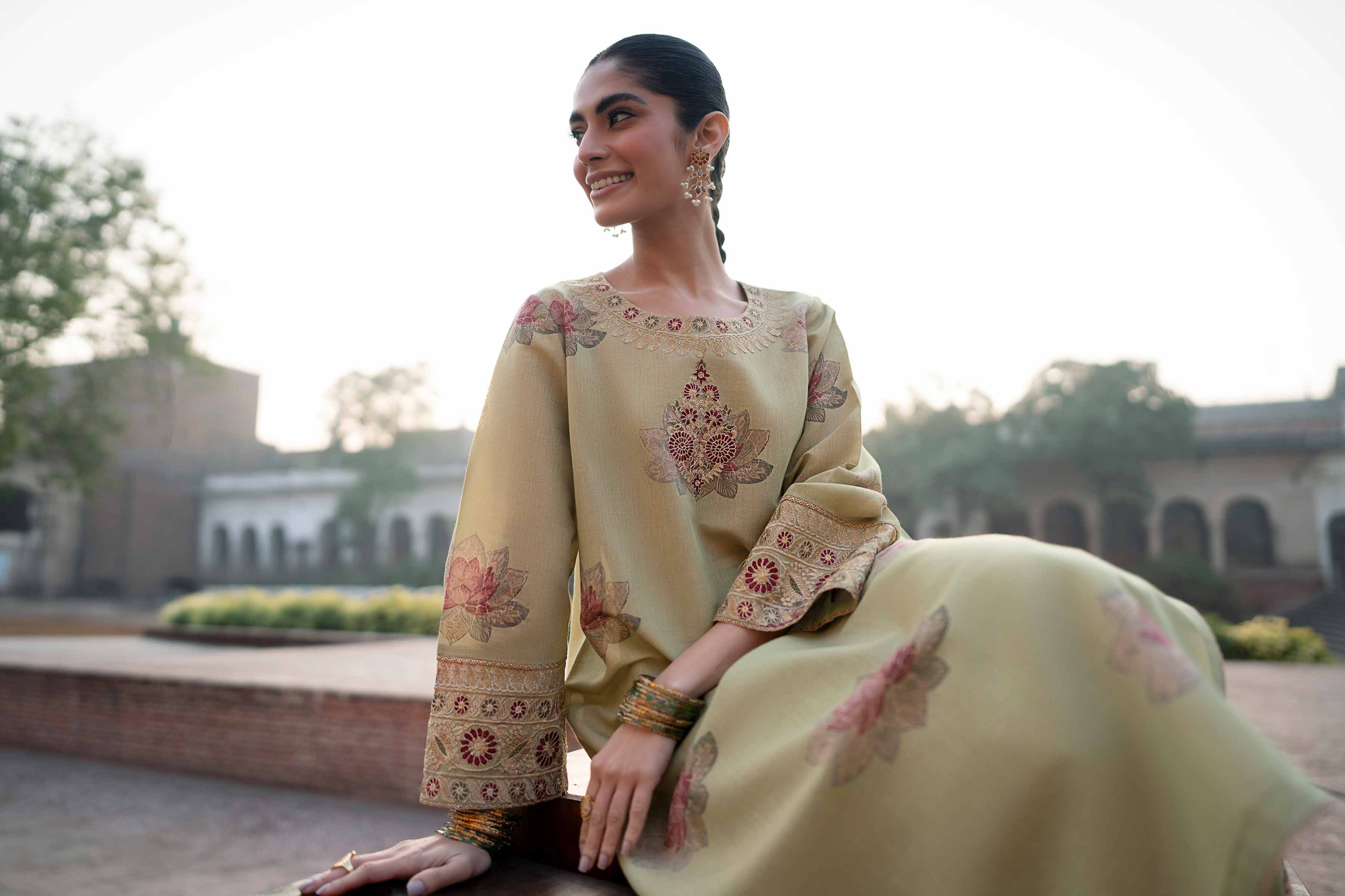 NishatUK - Pistachio Embroidered Jacquard 2-piece ready to wear Dress