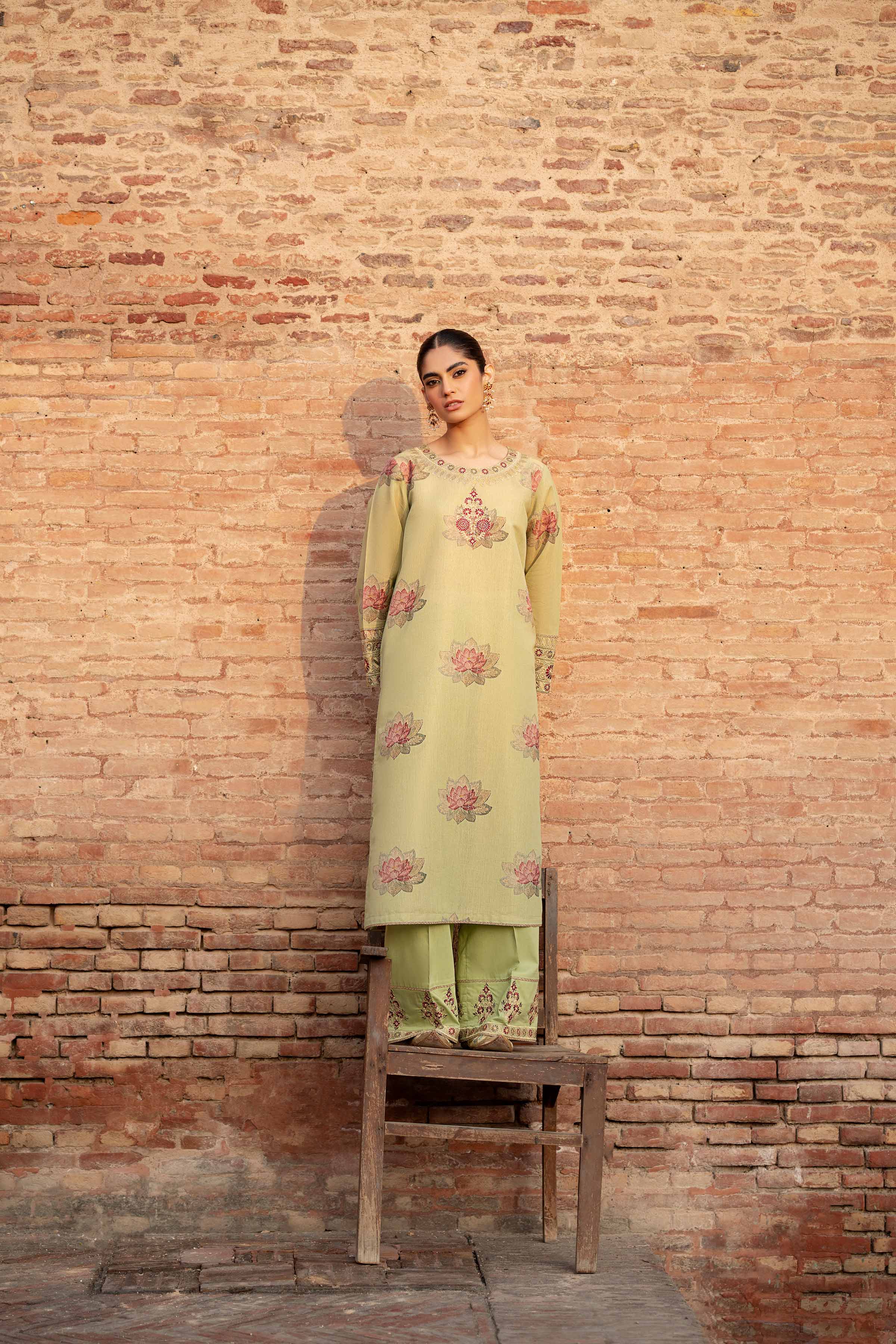 NishatUK - Pistachio Embroidered Jacquard 2-piece ready to wear Dress