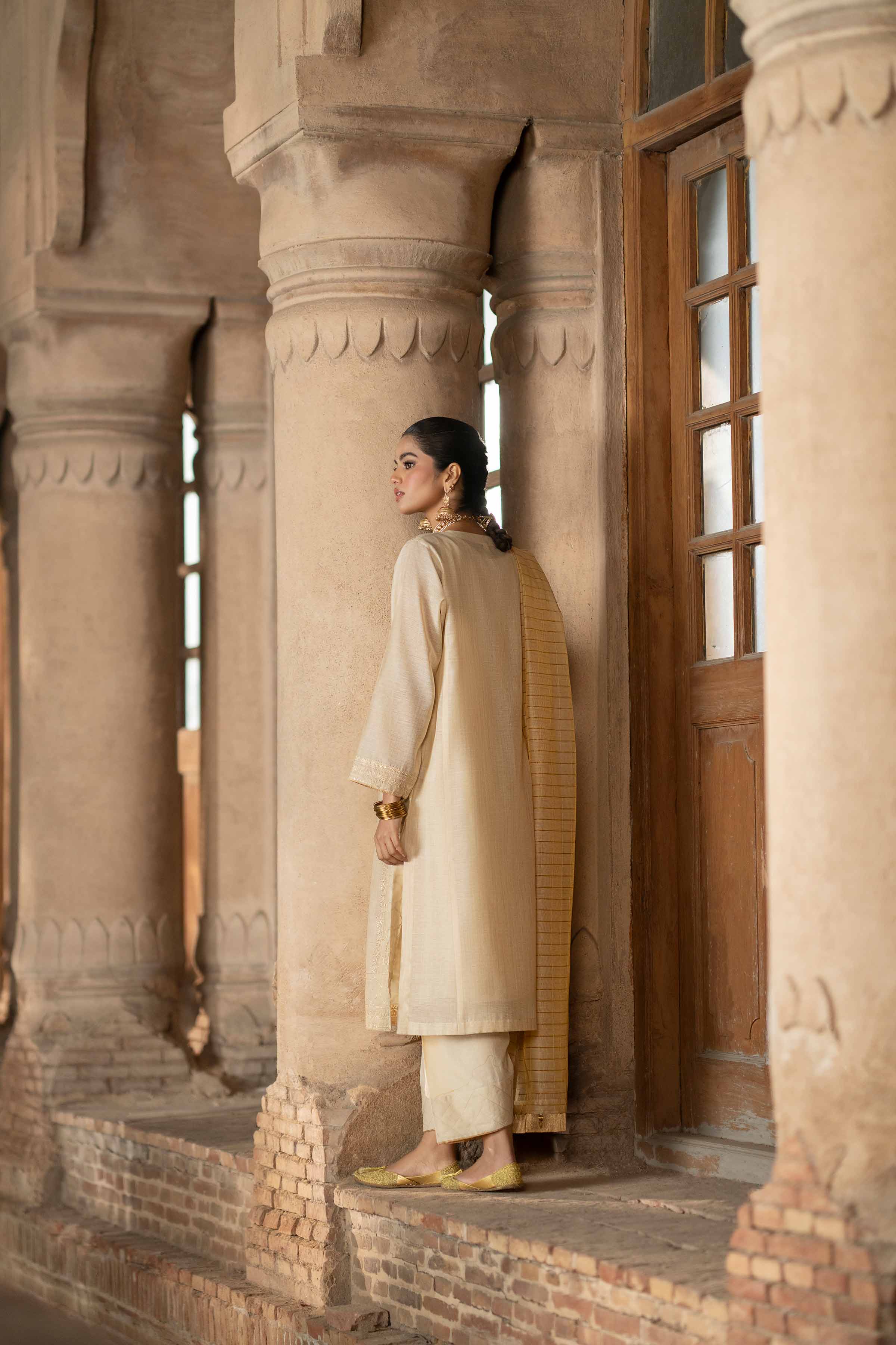 NishatUK - Skin Embroidered Cotton 3-piece ready to wear Suit