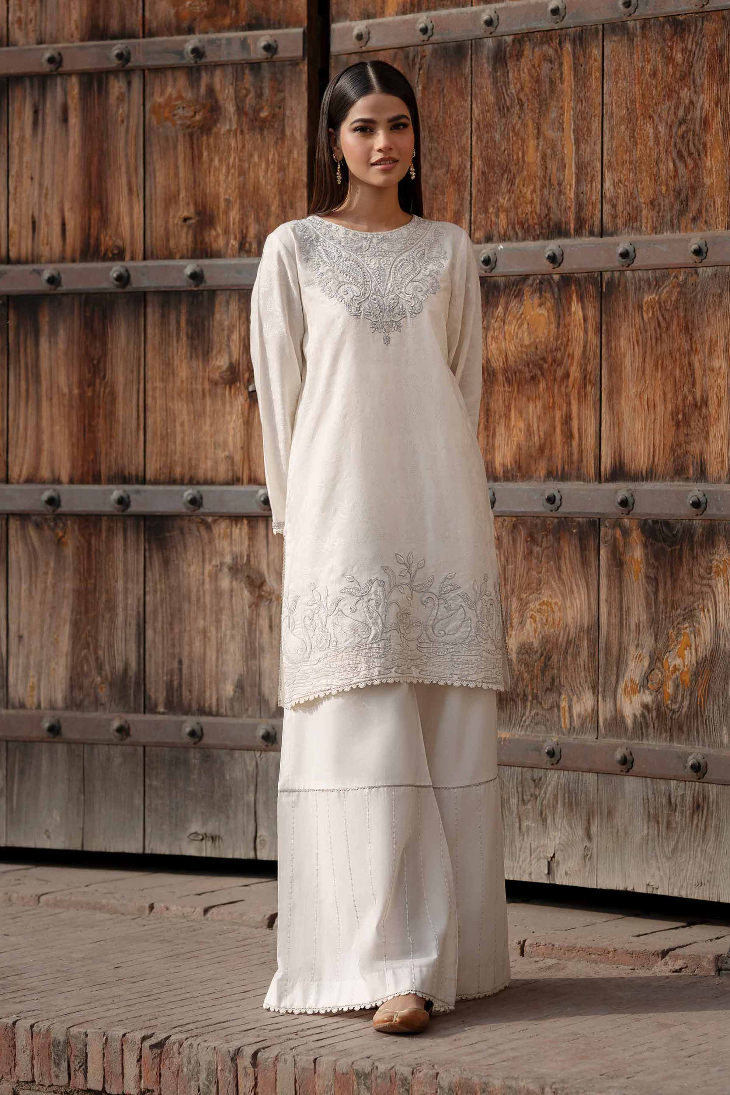 NishatUK - Off White Embroidered Jacquard 2-piece ready to wear Dress