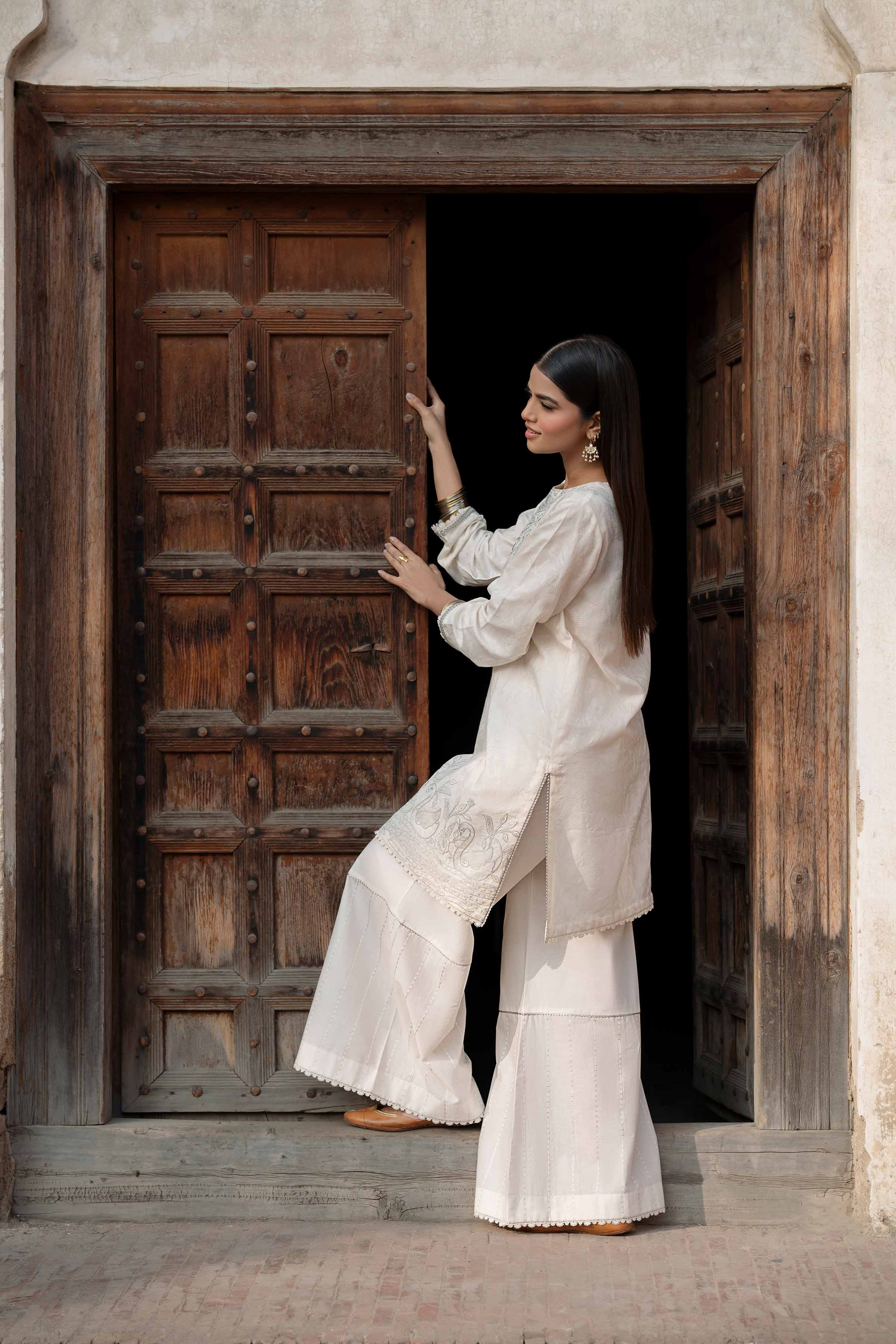 NishatUK - Off White Embroidered Jacquard 2-piece ready to wear Dress
