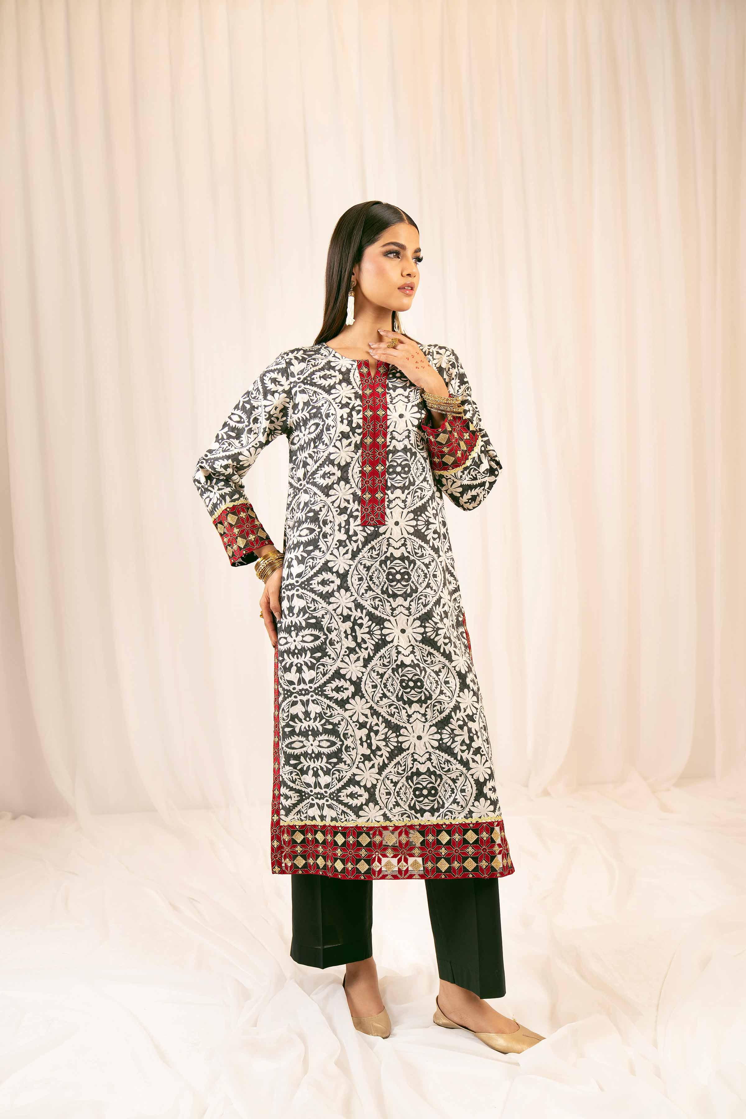 NishatUK - Multi Embroidered Jacquard 2-piece ready to wear Dress