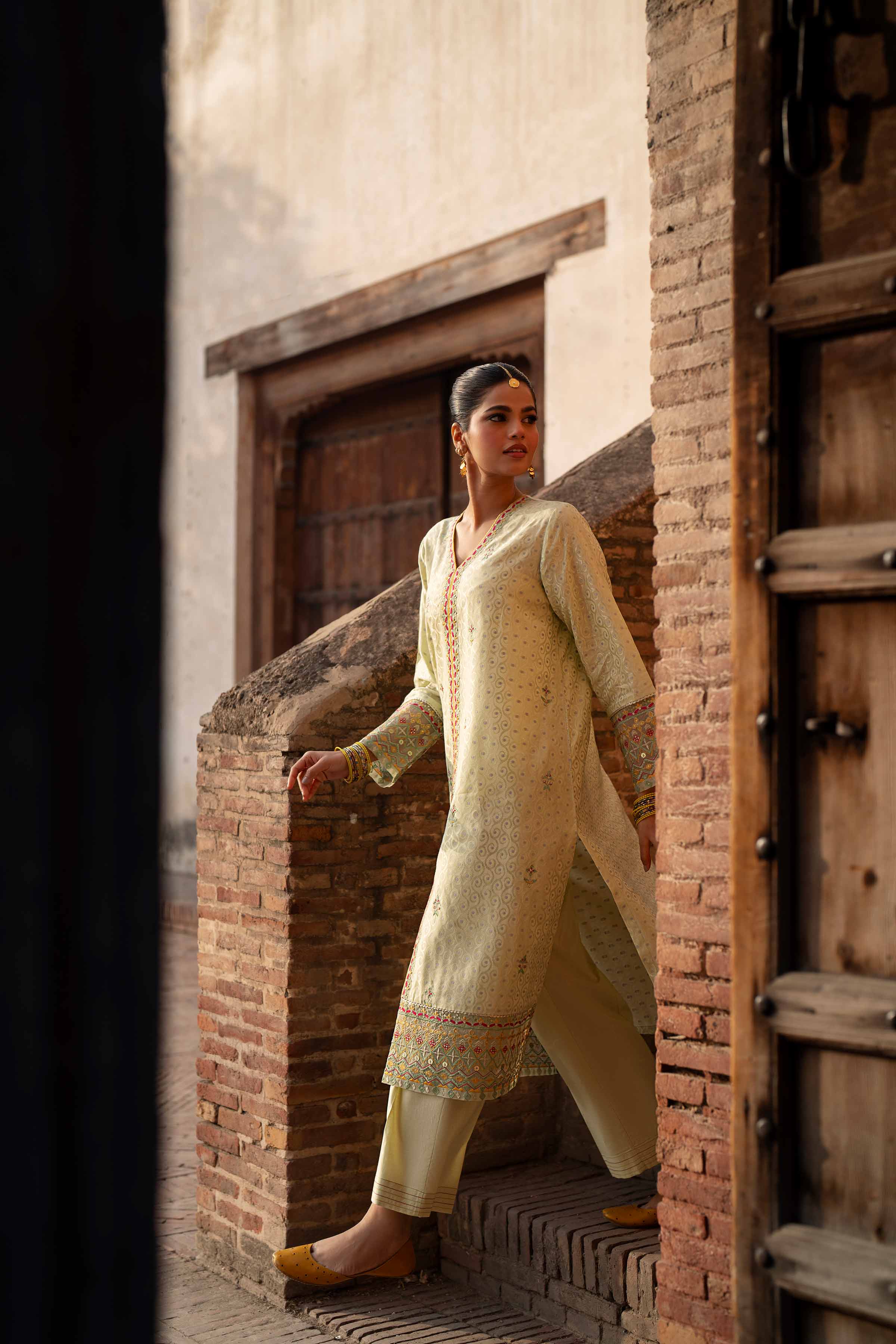 NishatUK - Green Embroidered Jacquard 2-piece ready to wear Dress