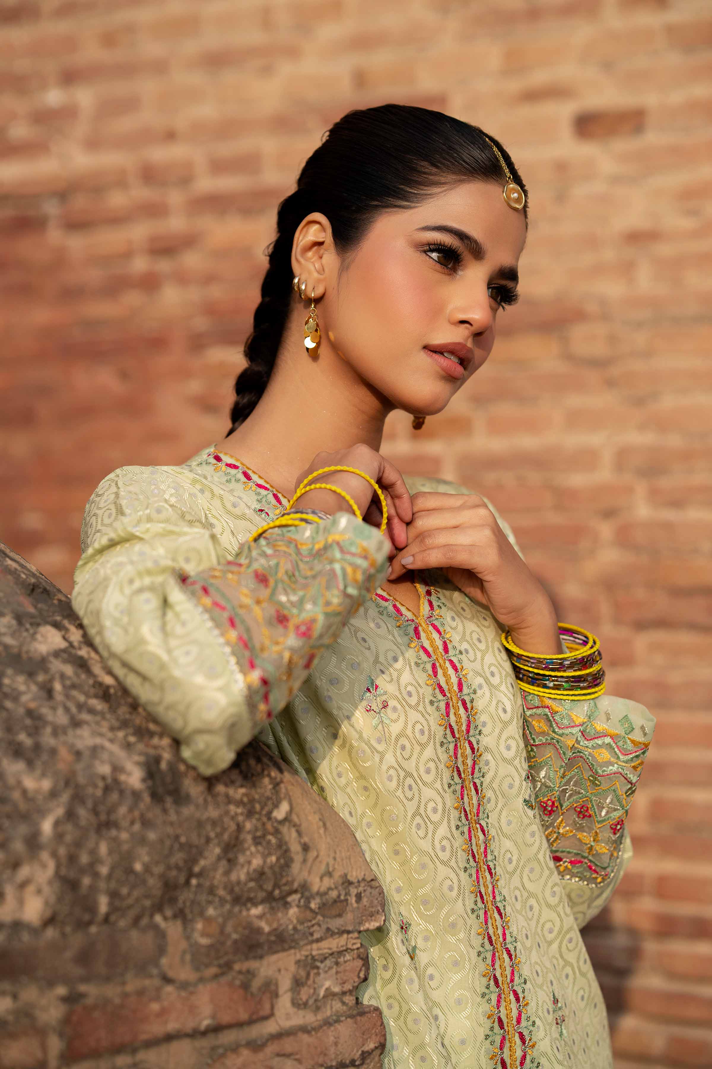 NishatUK - Green Embroidered Jacquard 2-piece ready to wear Dress