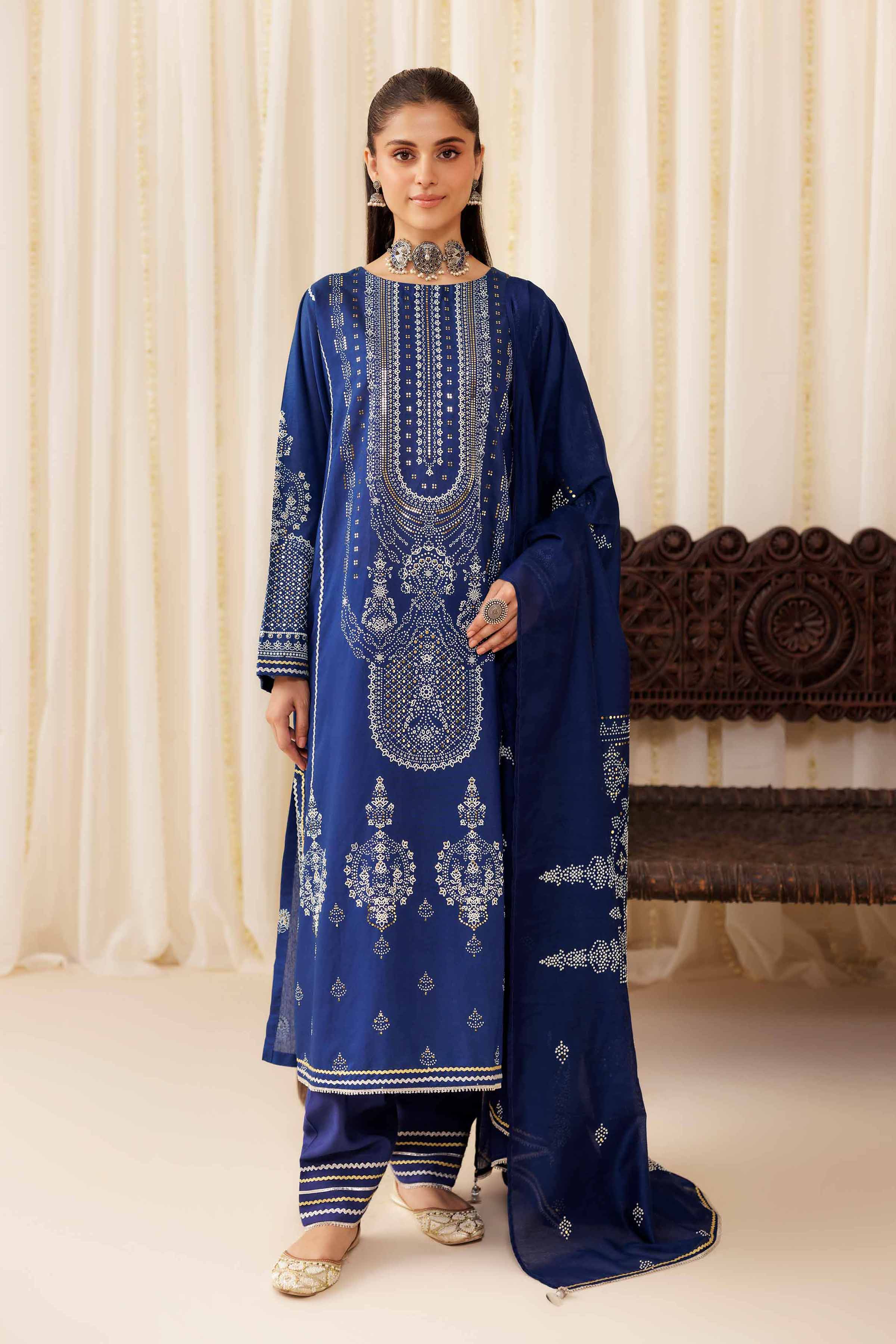 NishatUK - Blue Solids Mukesh 3-piece ready to wear Suit