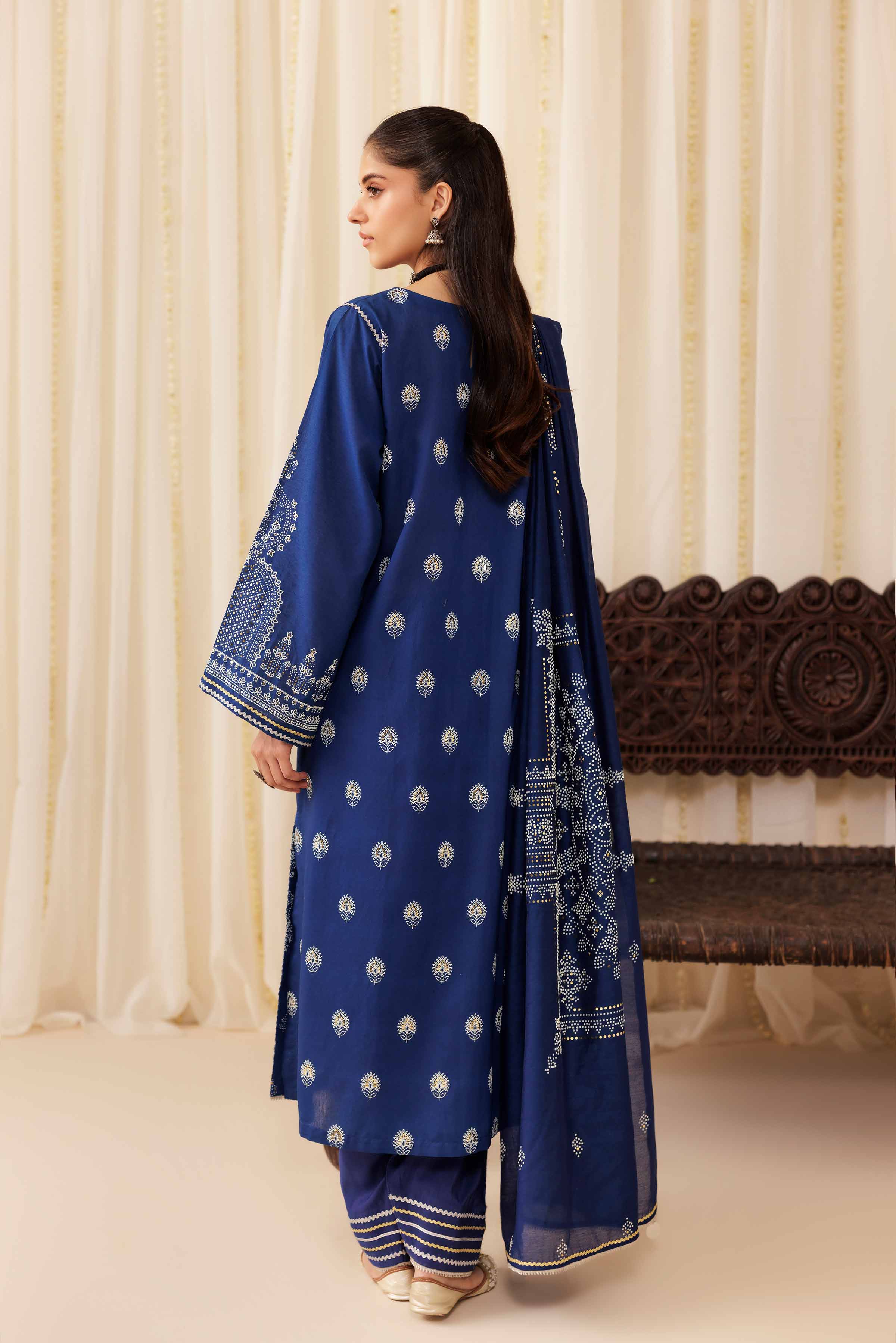 NishatUK - Blue Solids Mukesh 3-piece ready to wear Suit