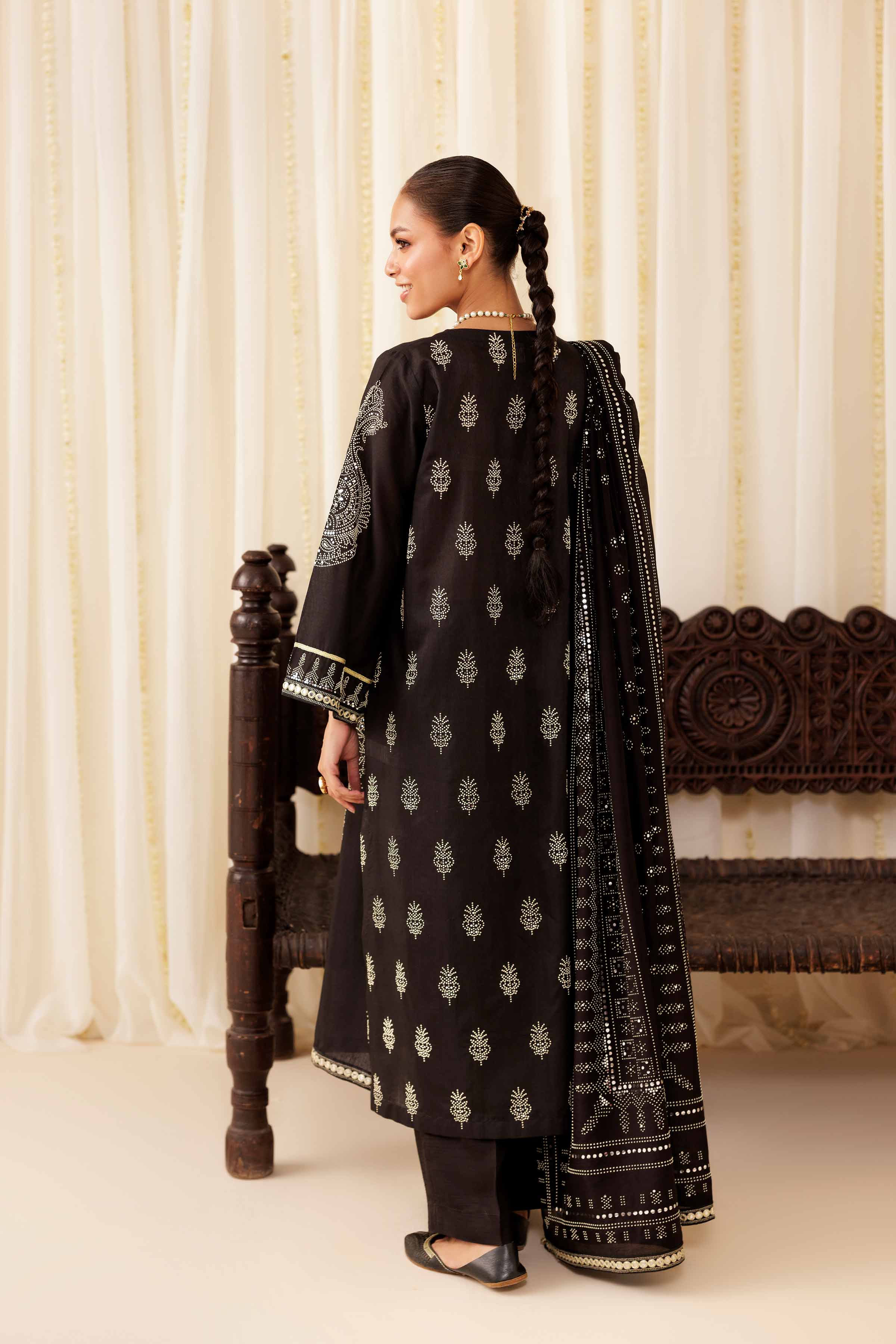 NishatUK - Black Solids Mukesh 3-piece ready to wear Suit