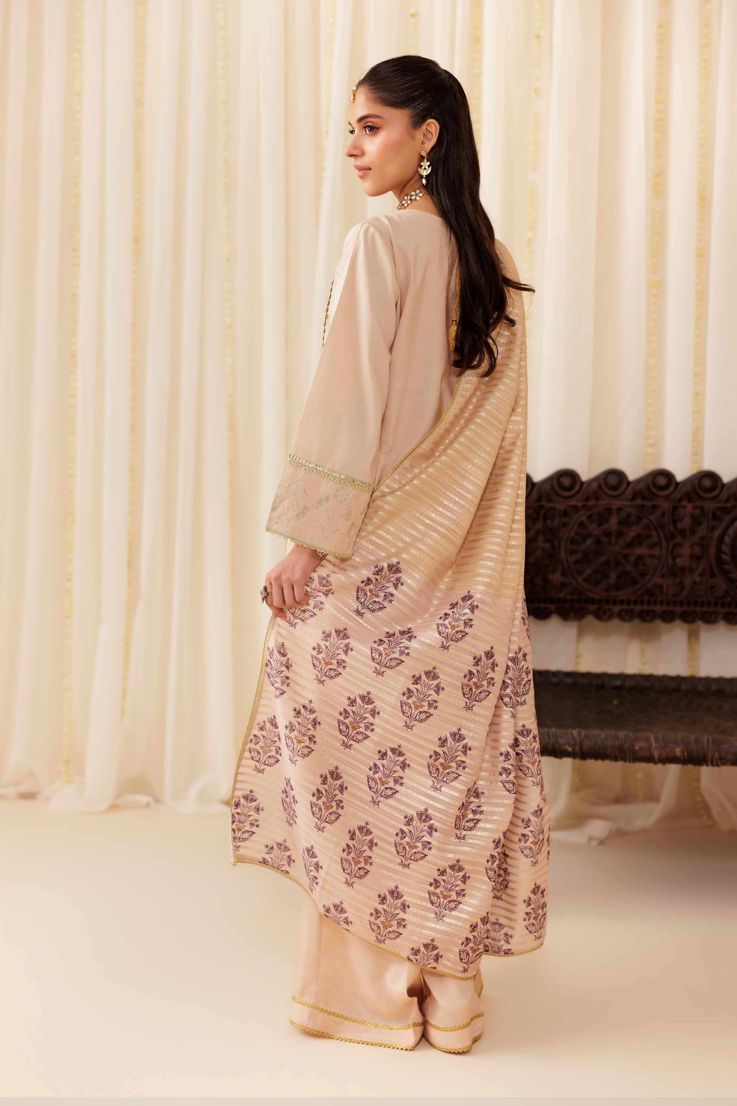 Nishat UK - Pink Embroidered Cotton 3 Pieces ready to wear Suit