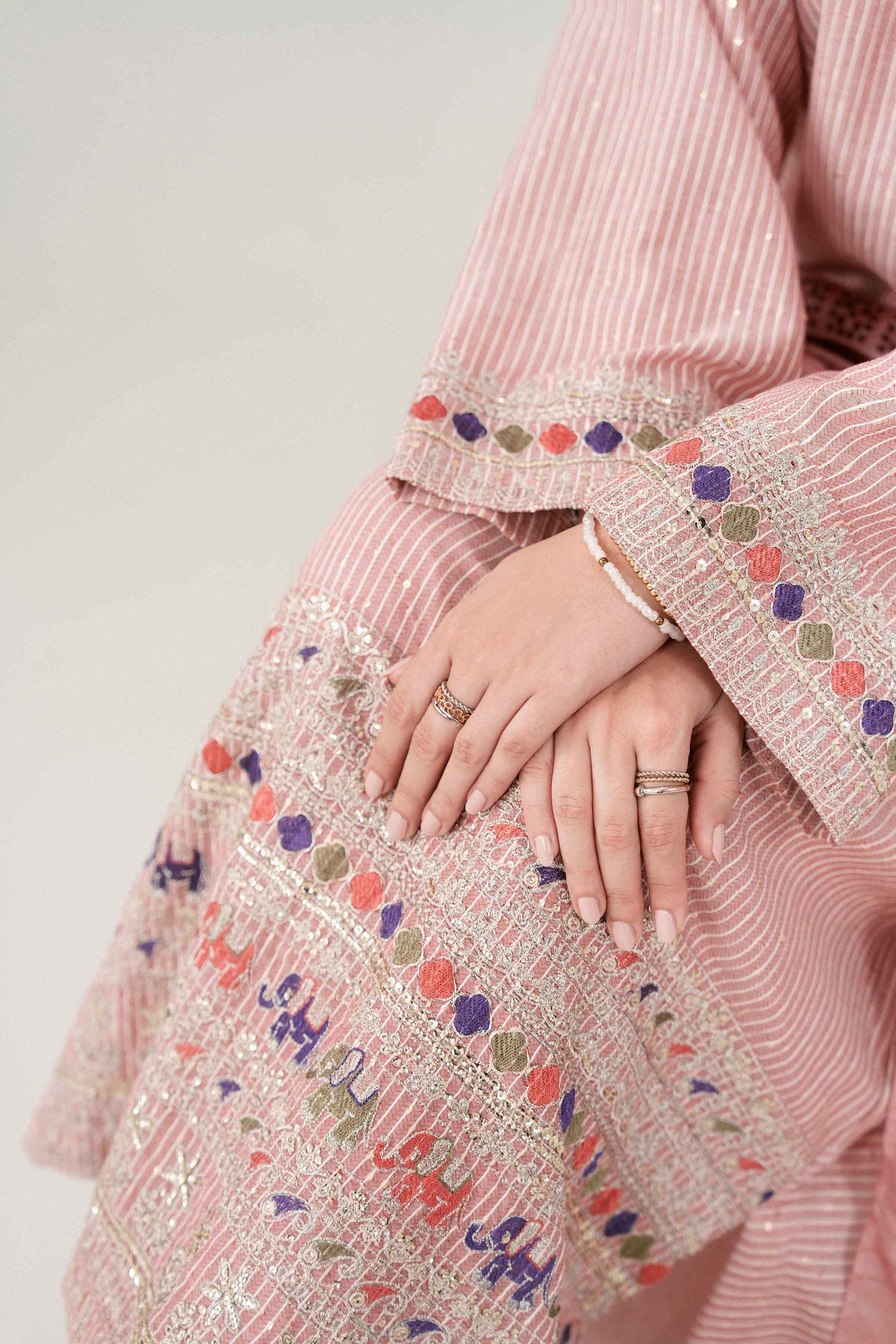Nishat UK - Pink Embroidered Monar Sequence 3 Pieces ready to wear Suit