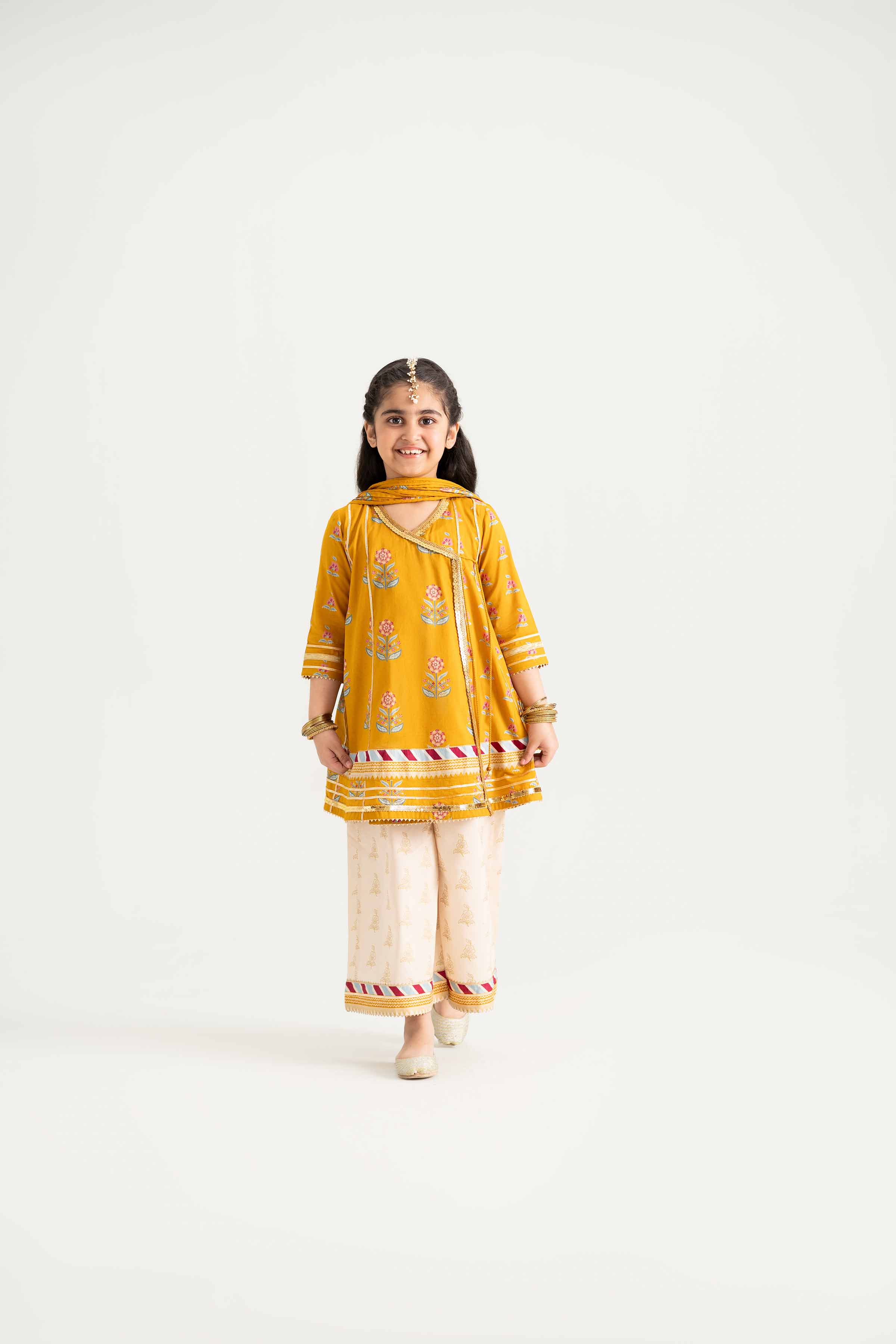 NishatUK - Mustard Printed Lawn 3-piece ready to wear Suit