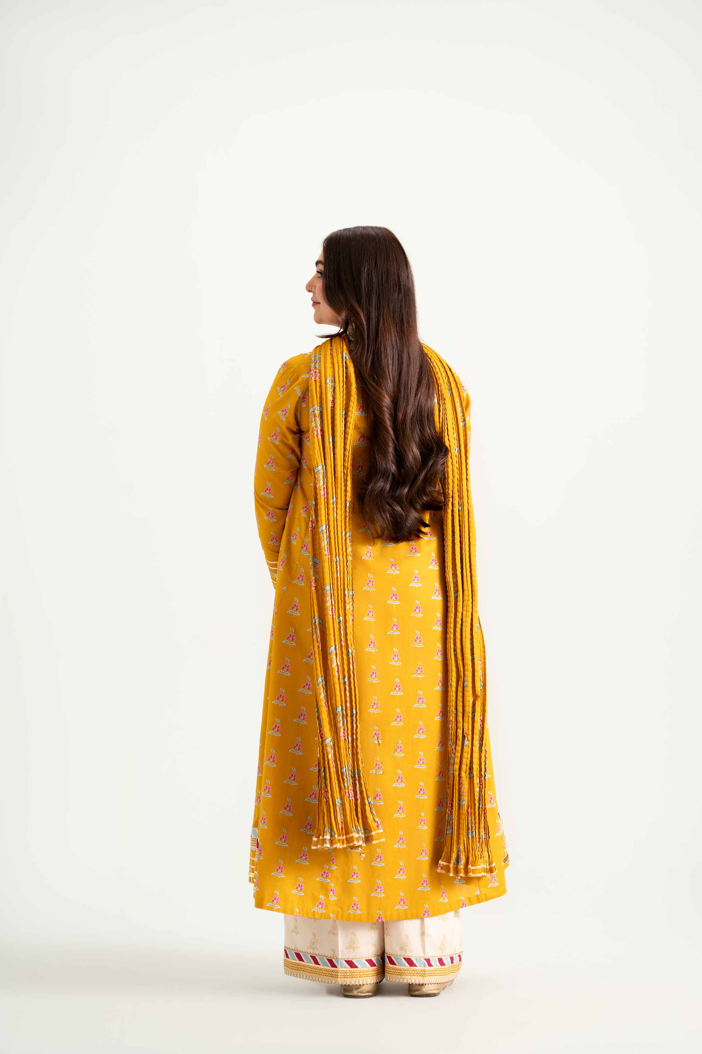 NishatUK - Mustard Printed Lawn 3-piece ready to wear Suit