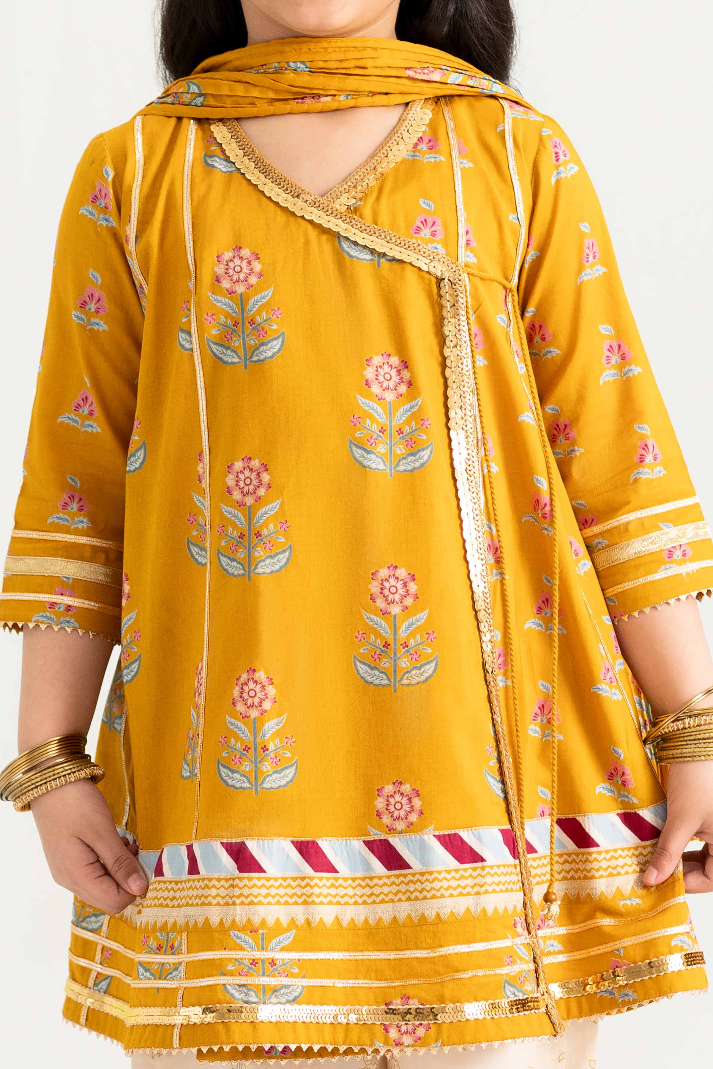 NishatUK - Mustard Printed Lawn 3-piece ready to wear Suit