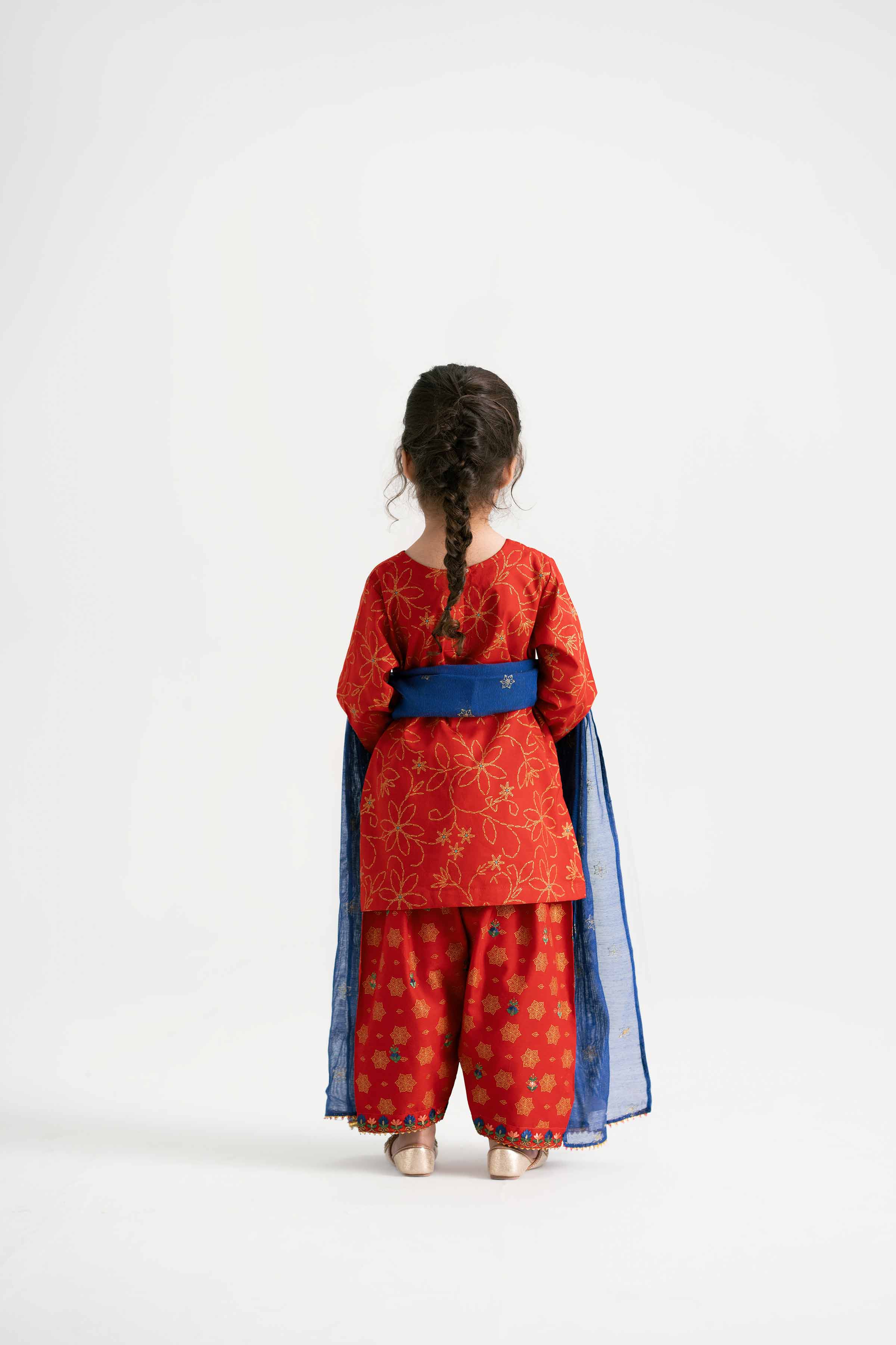 NishatUK - Red Embroidered Lawn 3-piece ready to wear Suit