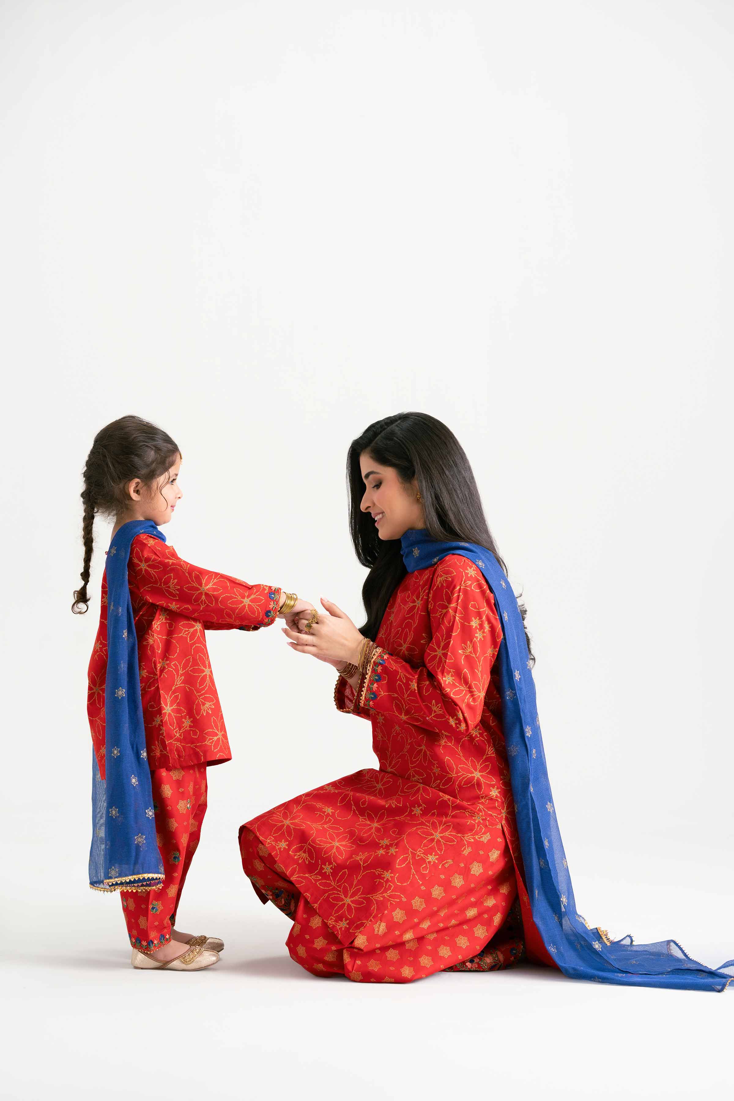 NishatUK - Red Embroidered Lawn 3-piece ready to wear Suit