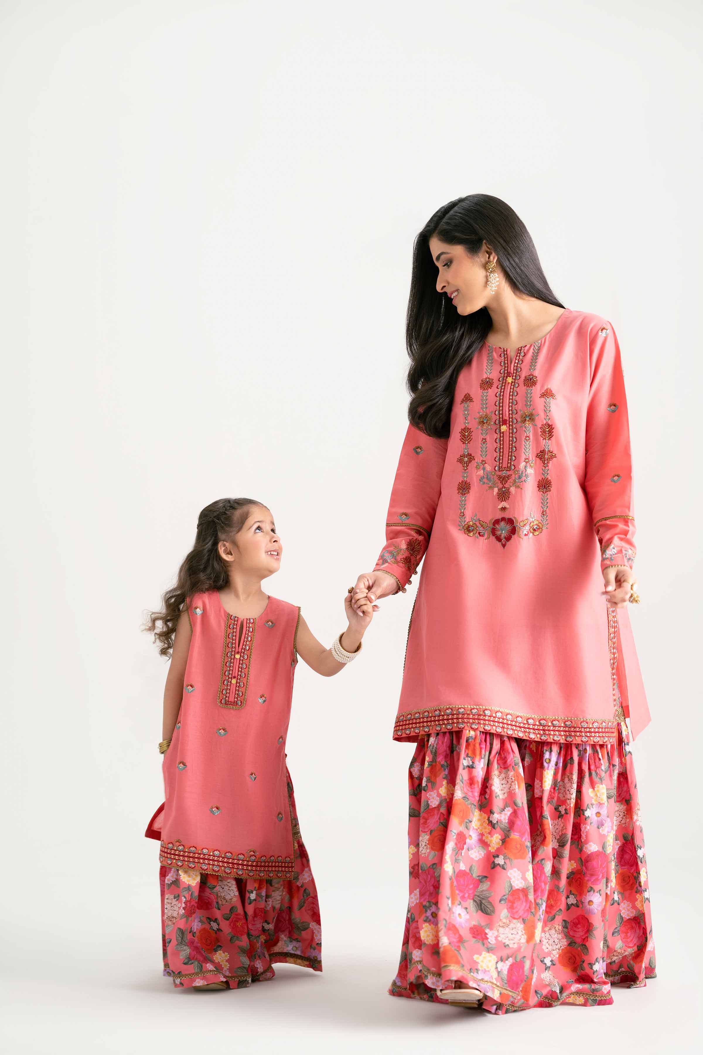 NishatUK - Coral Embroidered Lawn 2-piece ready to wear Dress