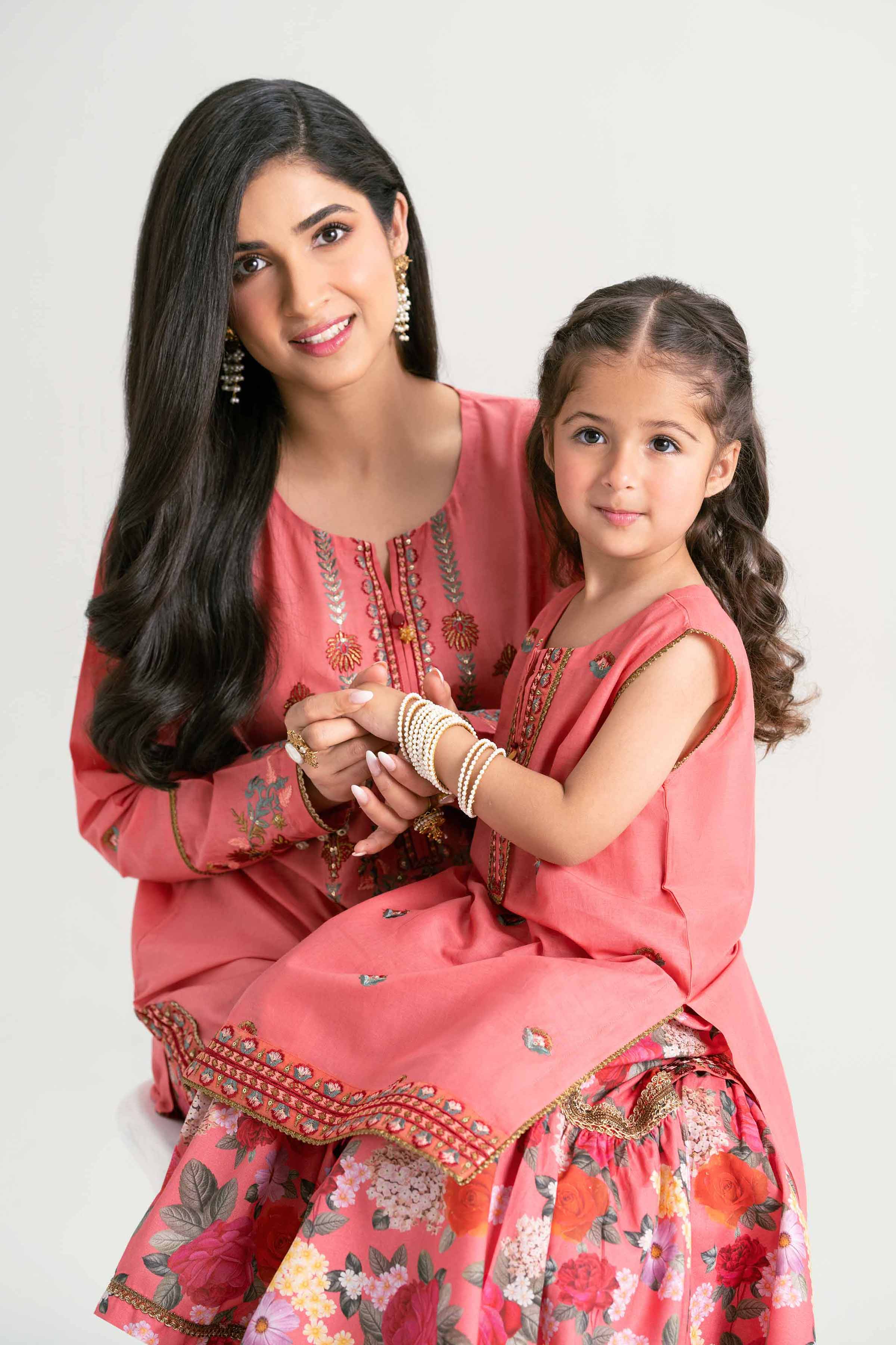 NishatUK - Coral Embroidered Lawn 2-piece ready to wear Dress