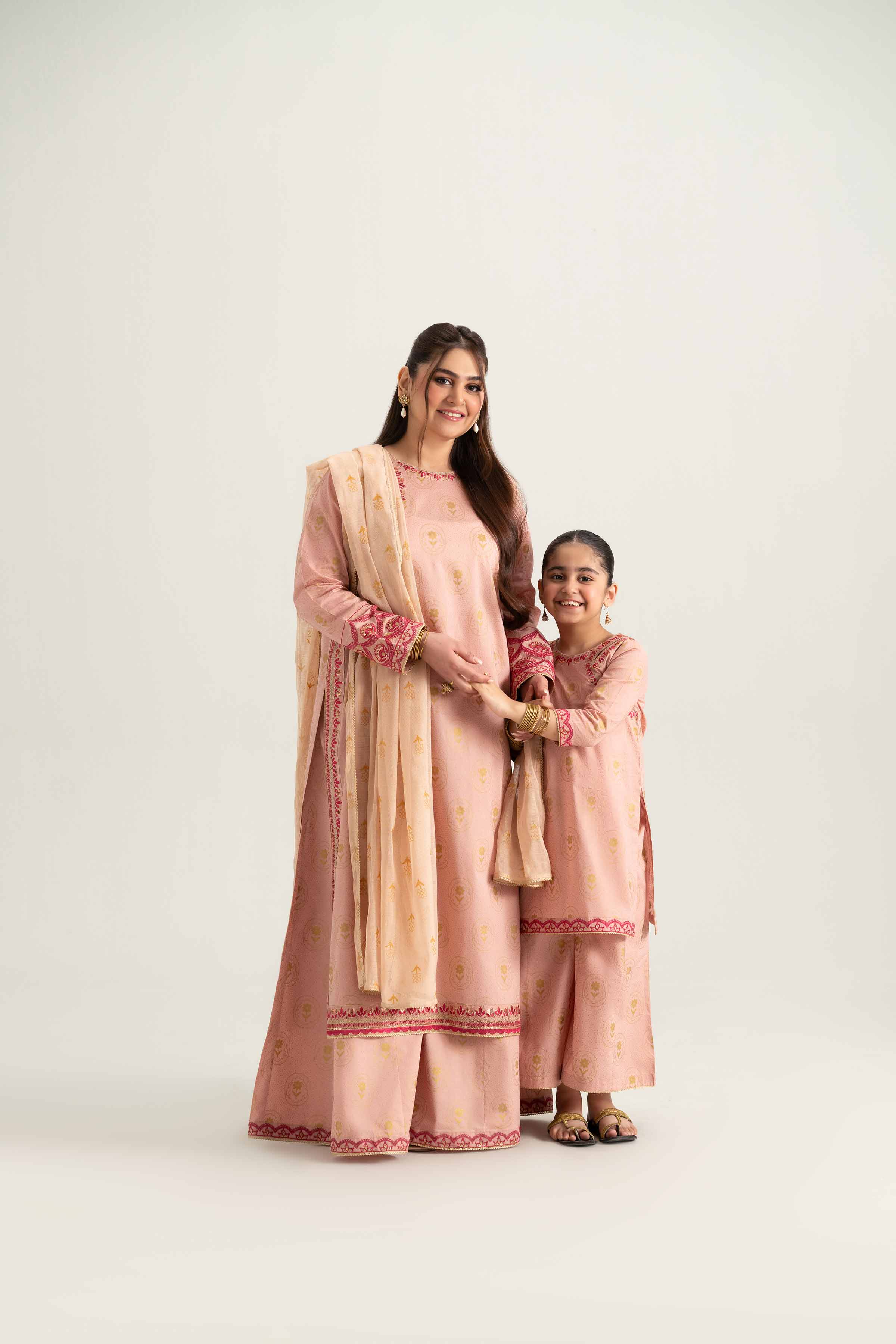 NishatUK - Pink Embroidered Lawn 3-piece ready to wear Suit