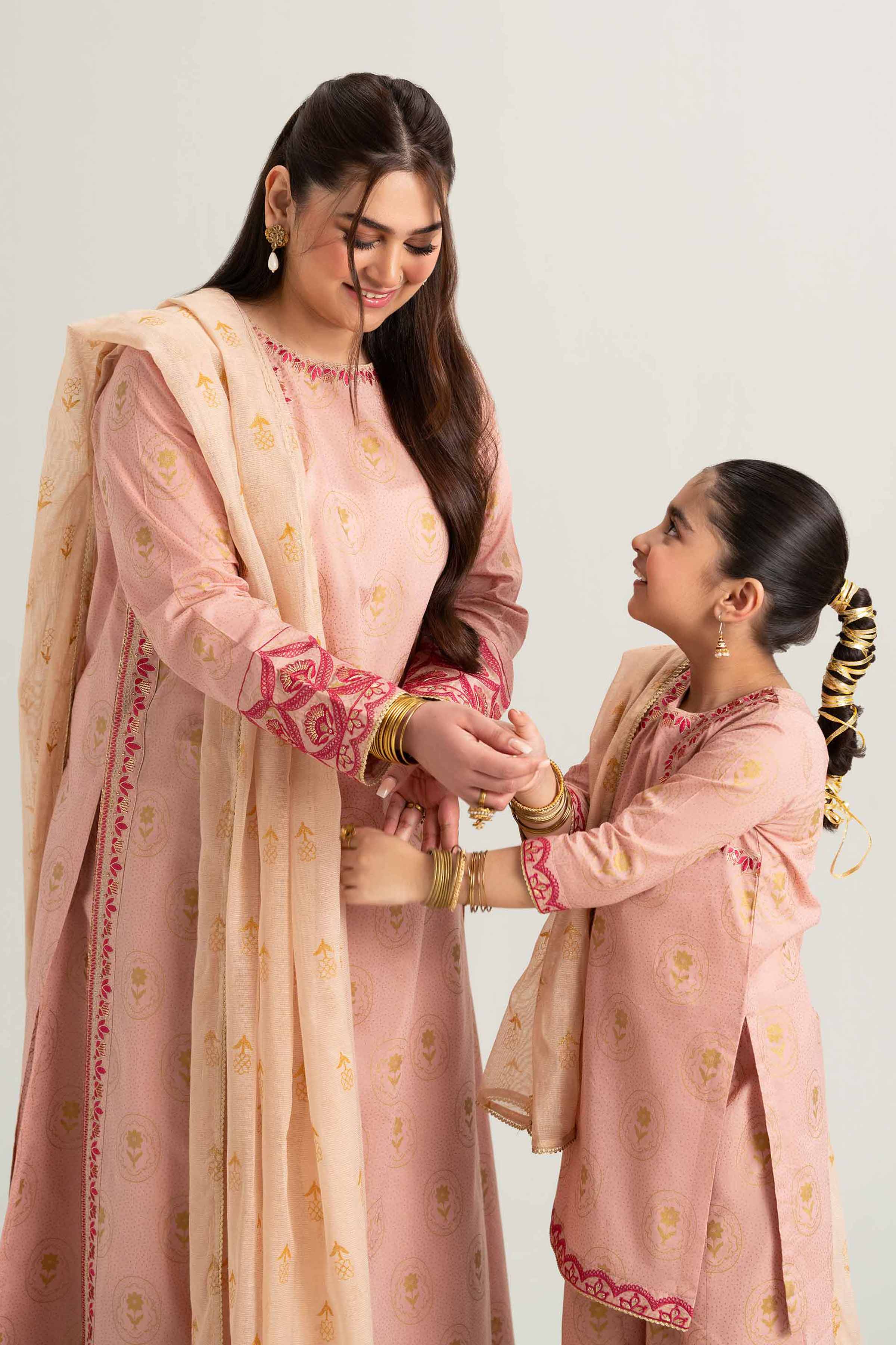 NishatUK - Pink Embroidered Lawn 3-piece ready to wear Suit