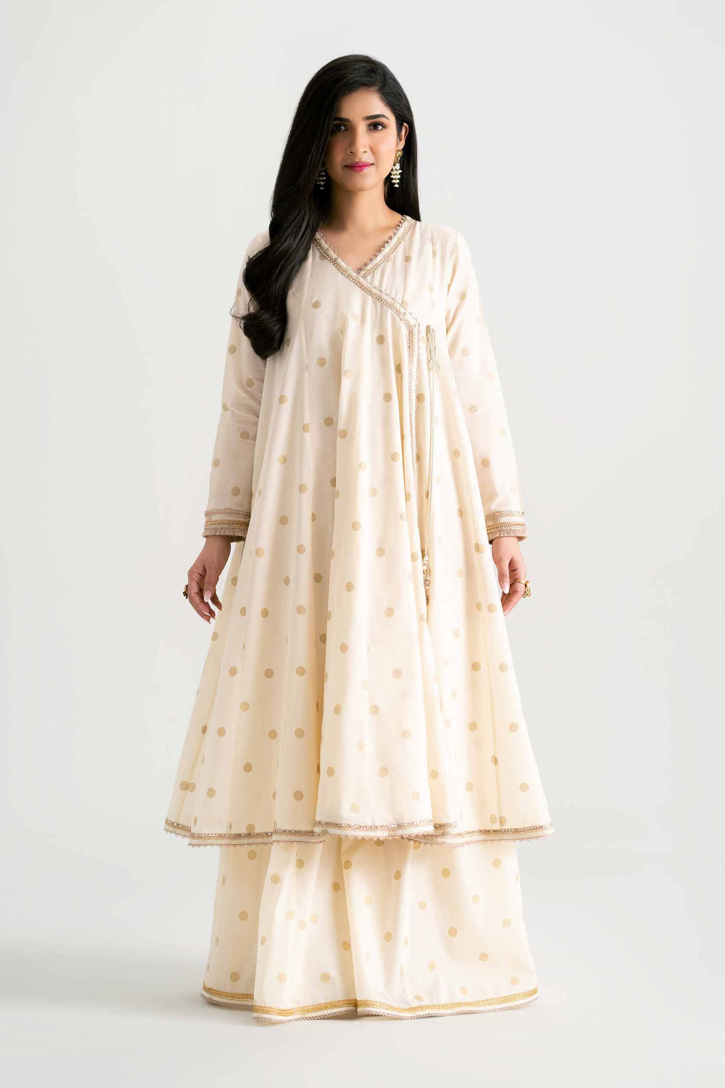 NishatUK - Off White Printed Lawn 2-piece ready to wear Dress