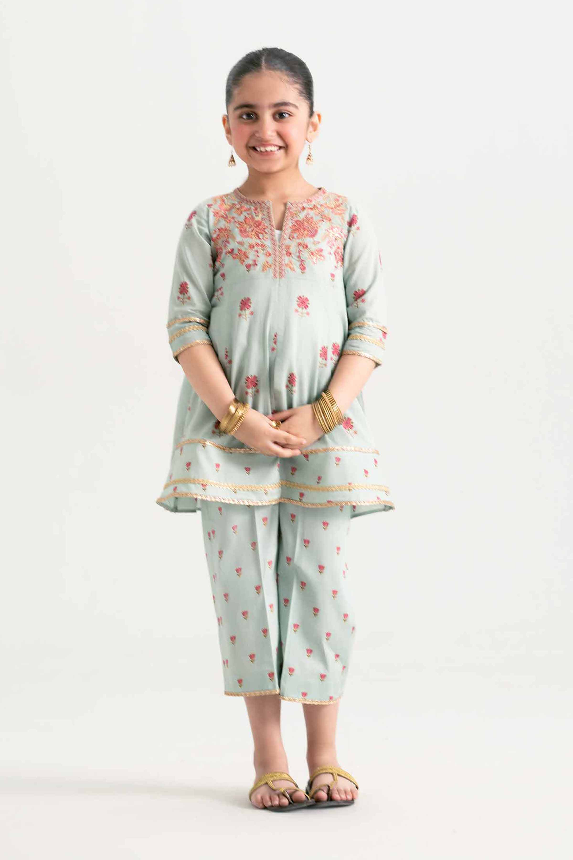 NishatUK - Aqua Embroidered Lawn 2-piece ready to wear Dress