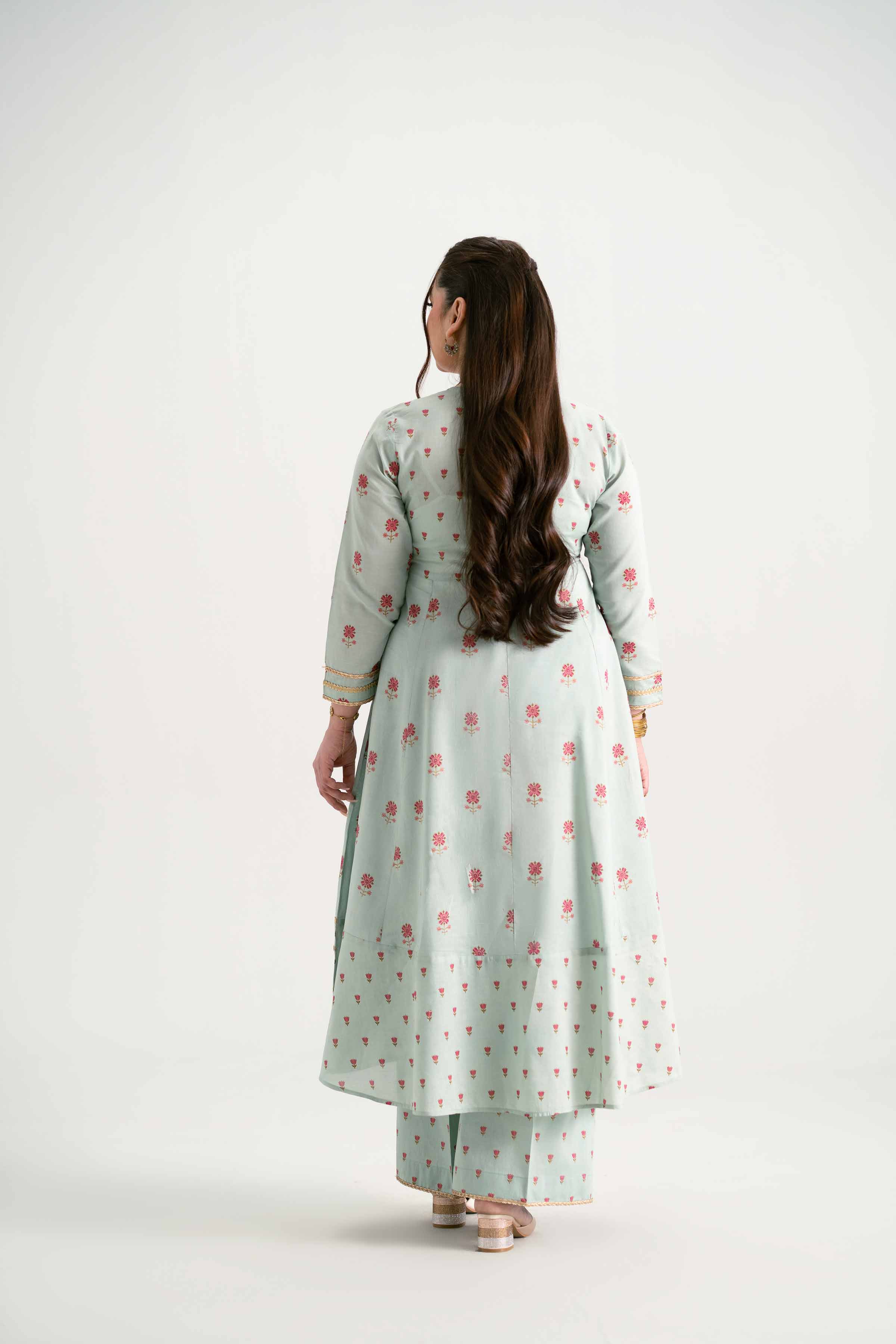 NishatUK - Aqua Embroidered Lawn 2-piece ready to wear Dress